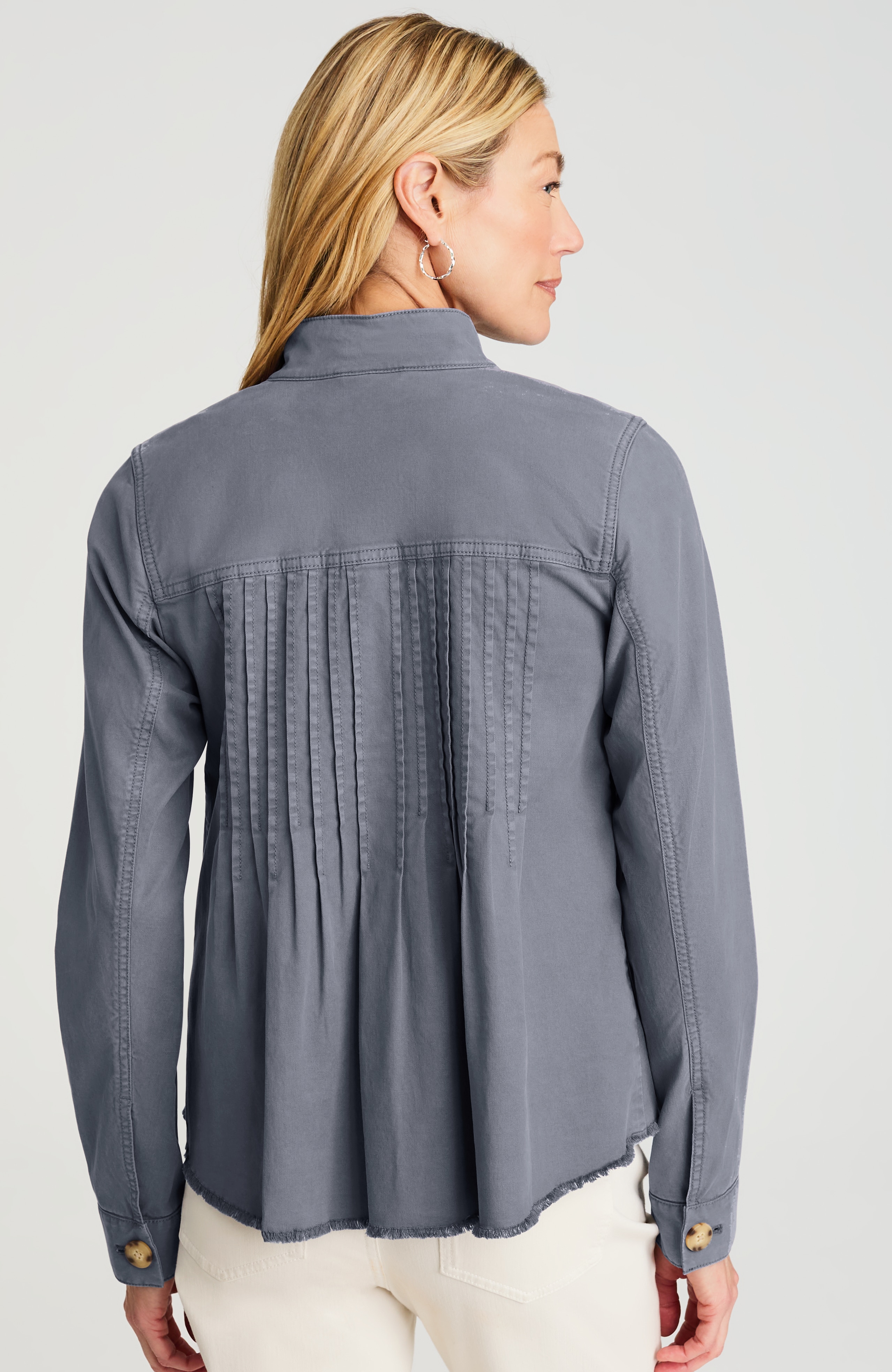 button-front swing jacket