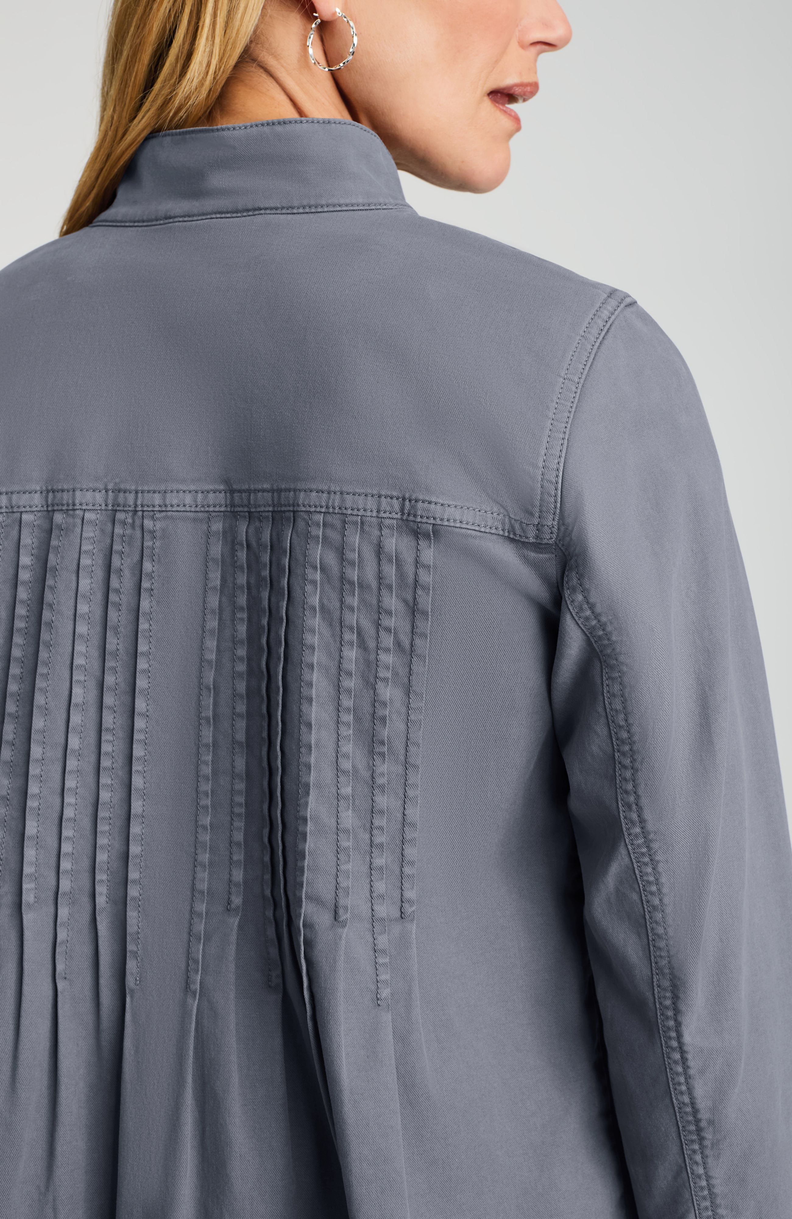 button-front swing jacket