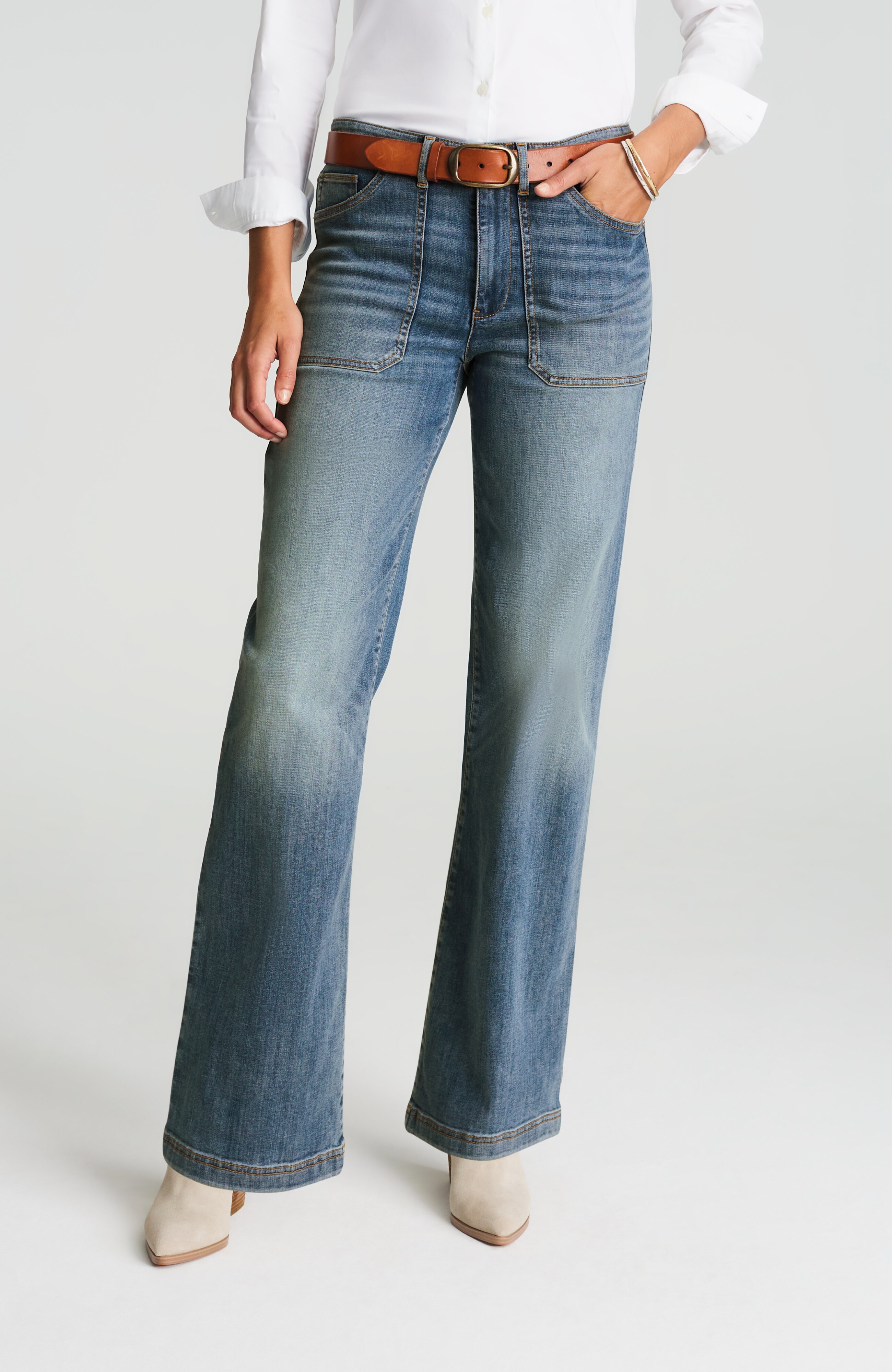 high-rise wide-leg jeans