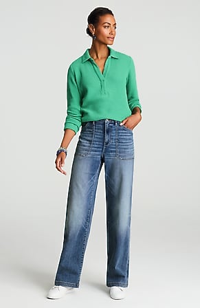 Image for Curvy-Fit Wide-Leg Jeans