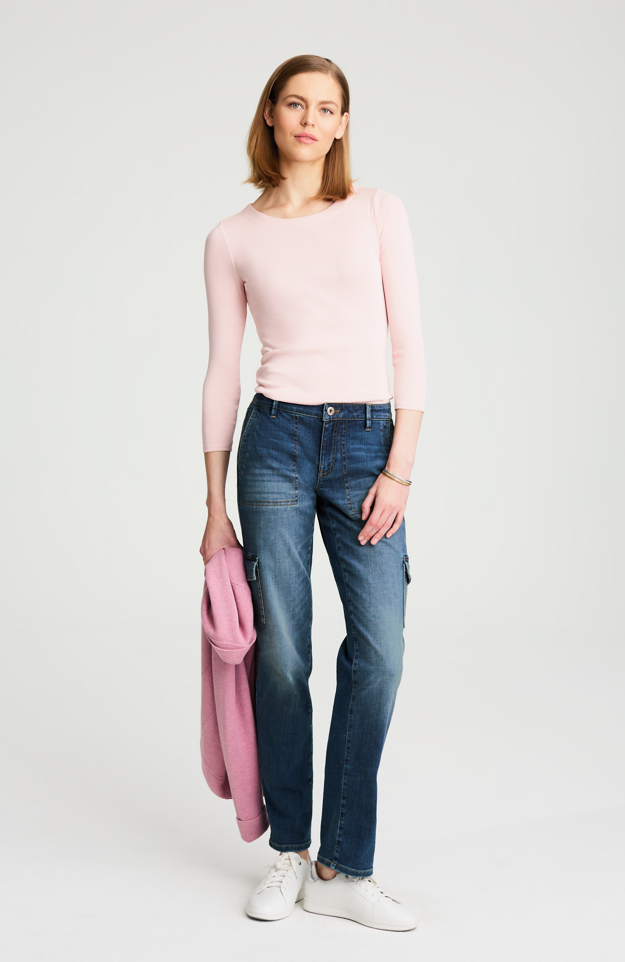 Relaxed Straight-Leg Cargo Jeans