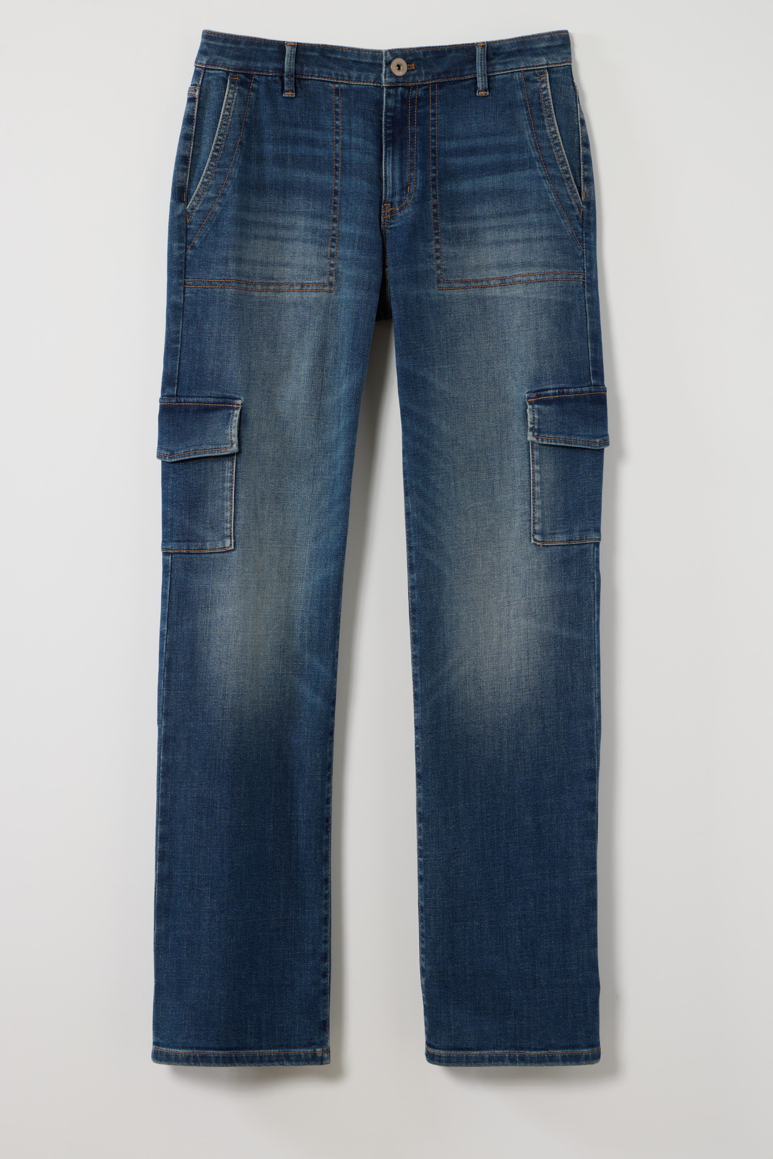 relaxed straight-leg cargo jeans