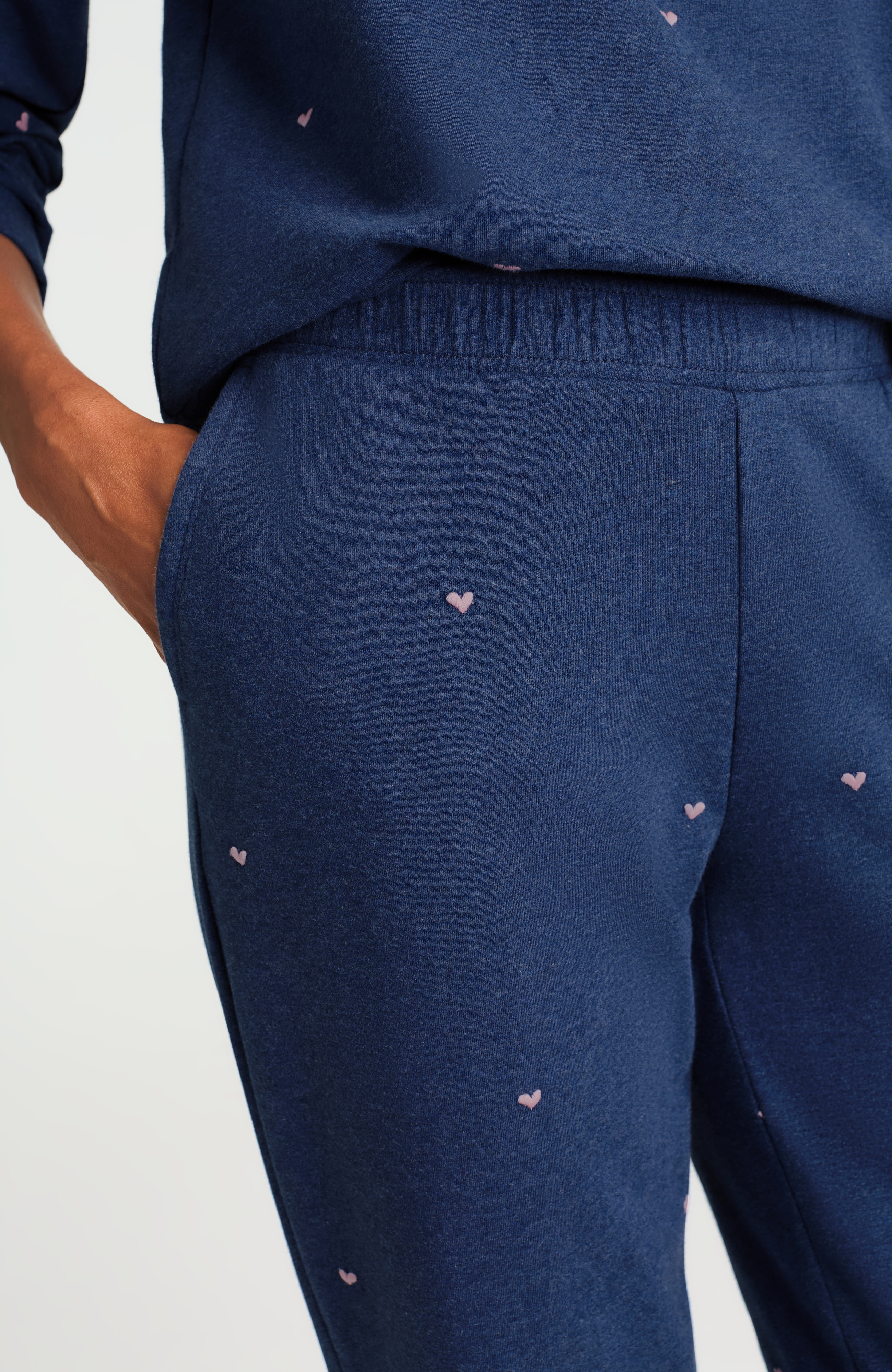 embroidered-heart joggers