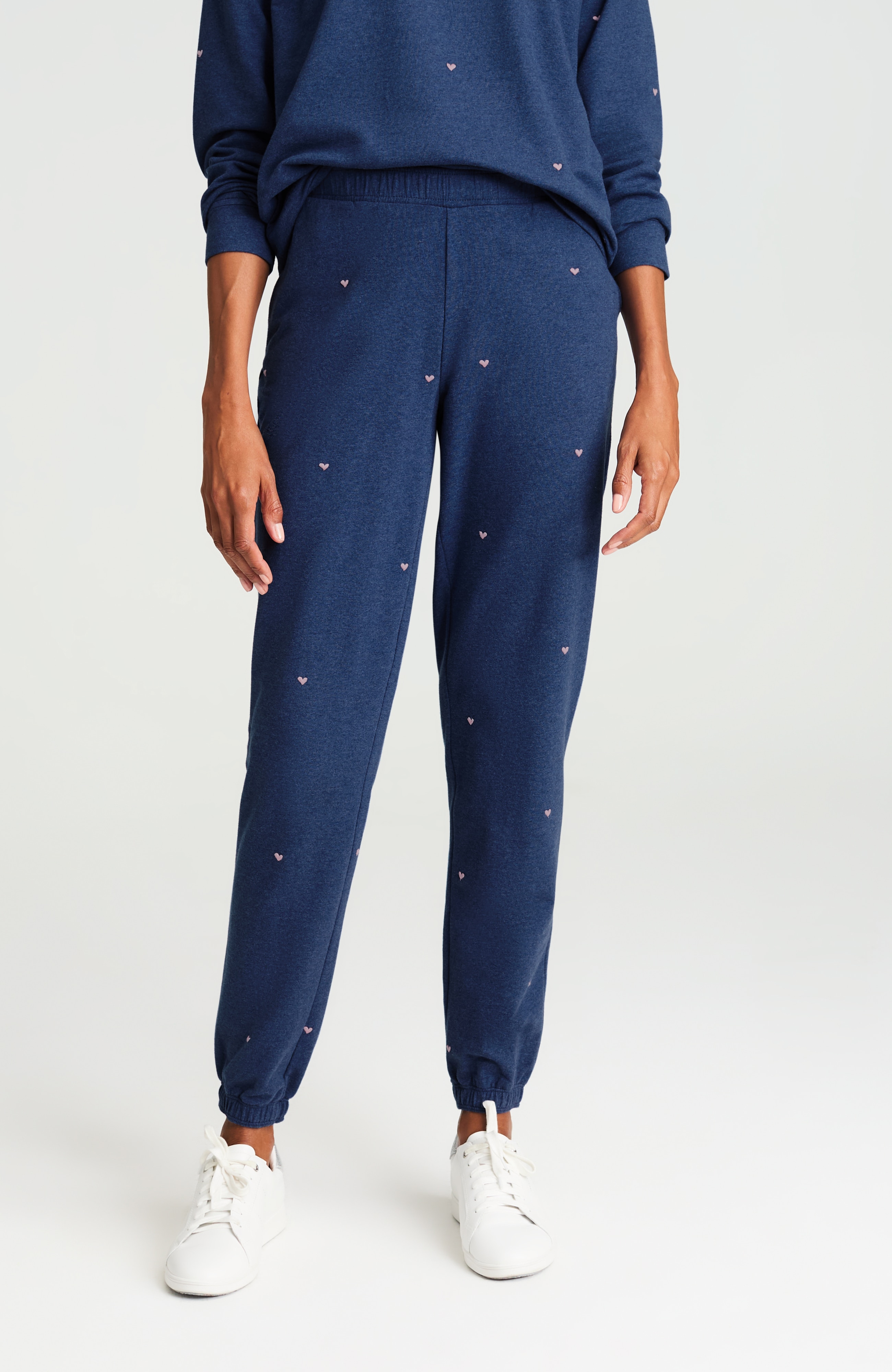 embroidered-heart joggers