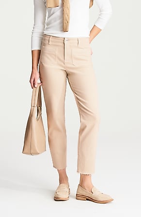 Image for Curvy-Fit Patch-Pocket Fringe-Hem Jeans