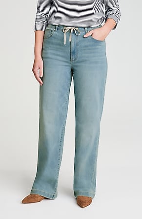 Image for Tie-Waist Wide-Leg Jeans