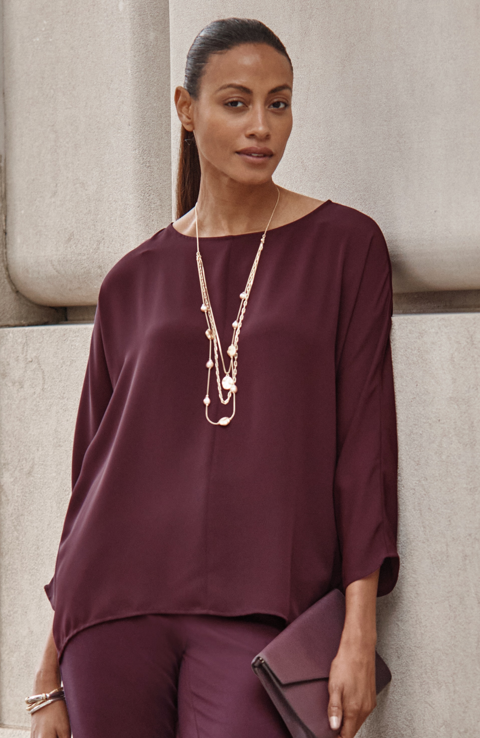 wearever elliptical-hem blouse