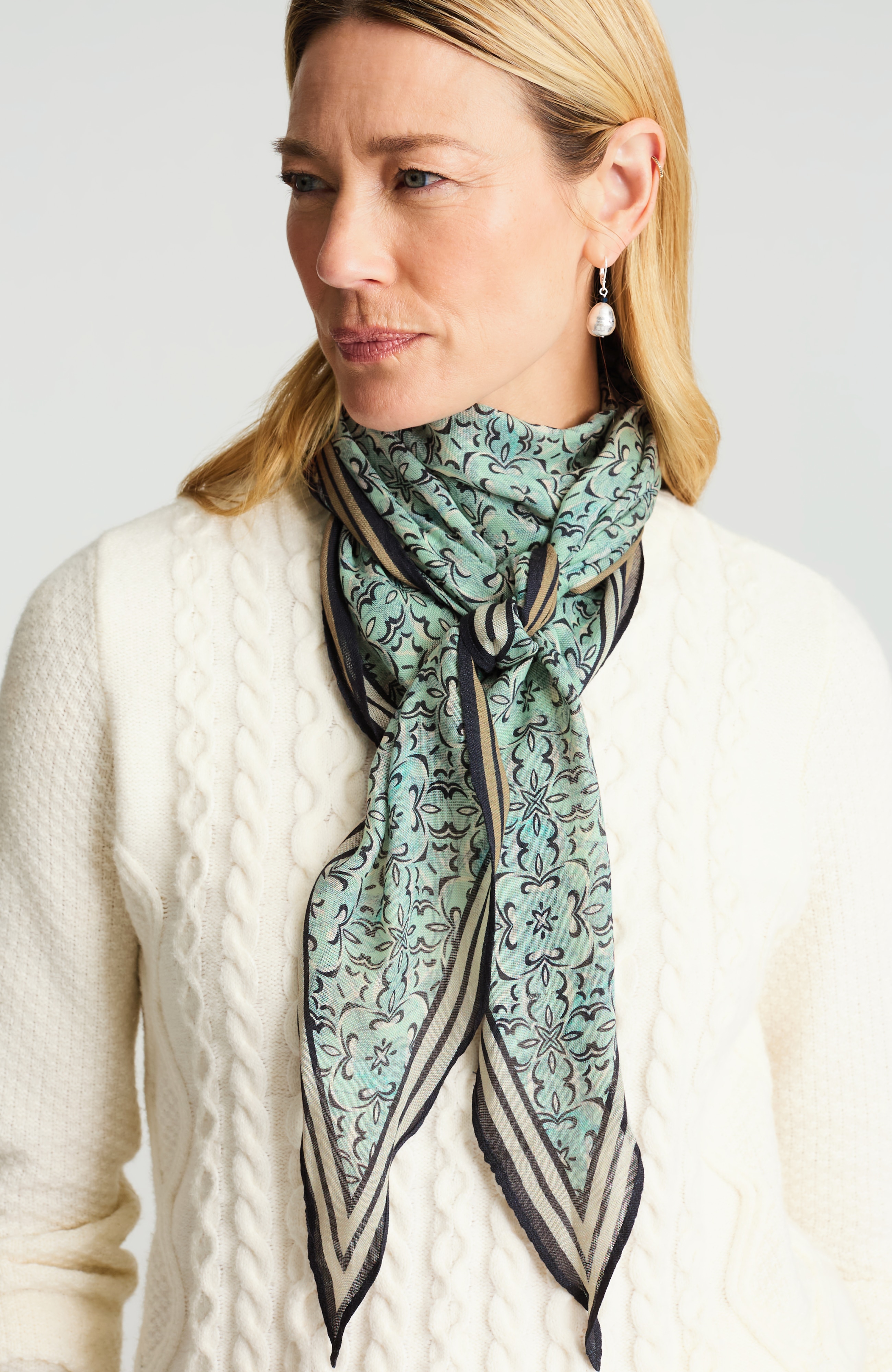 reversible printed diamond scarf