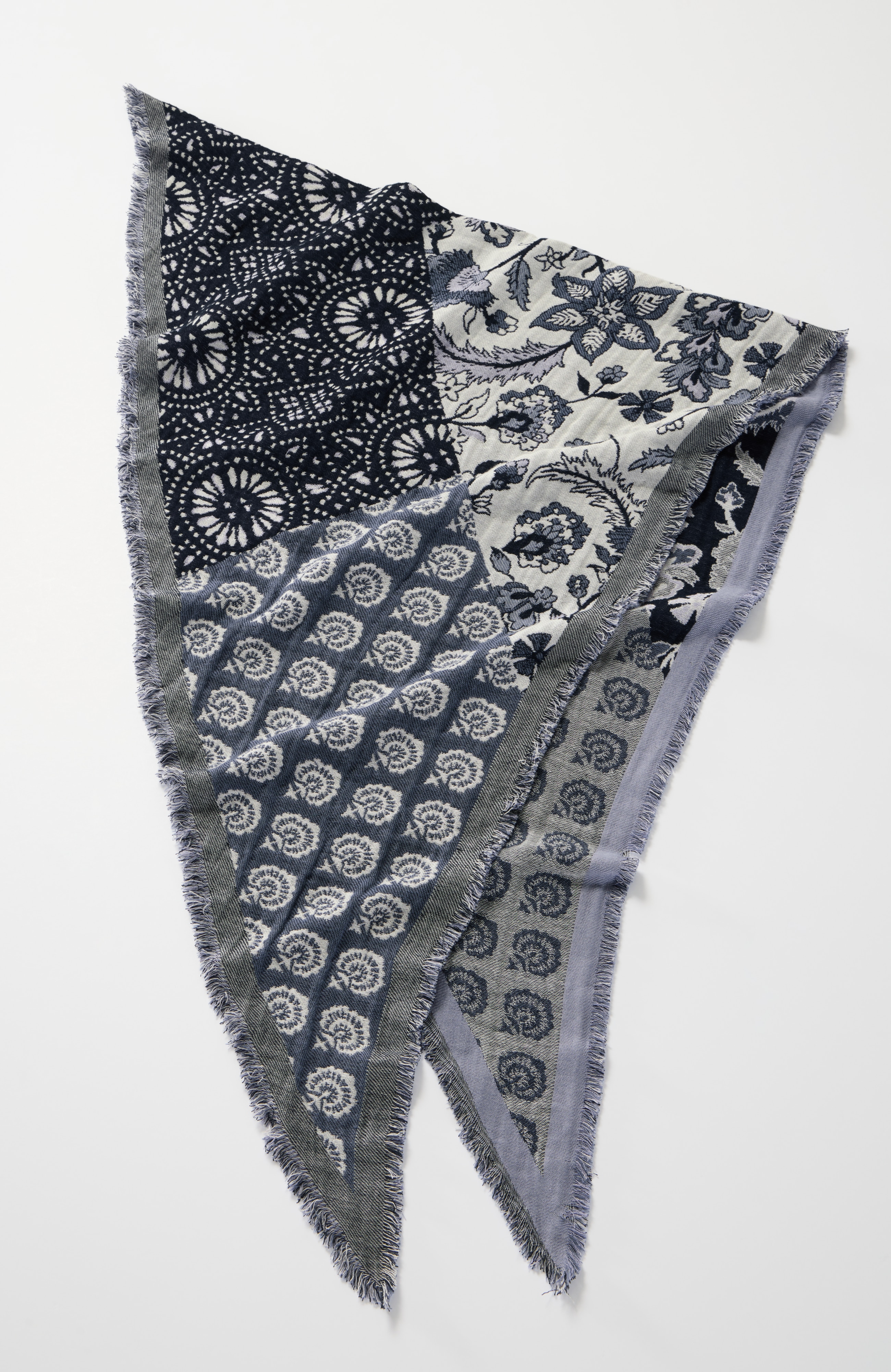 patchwork jacquard scarf