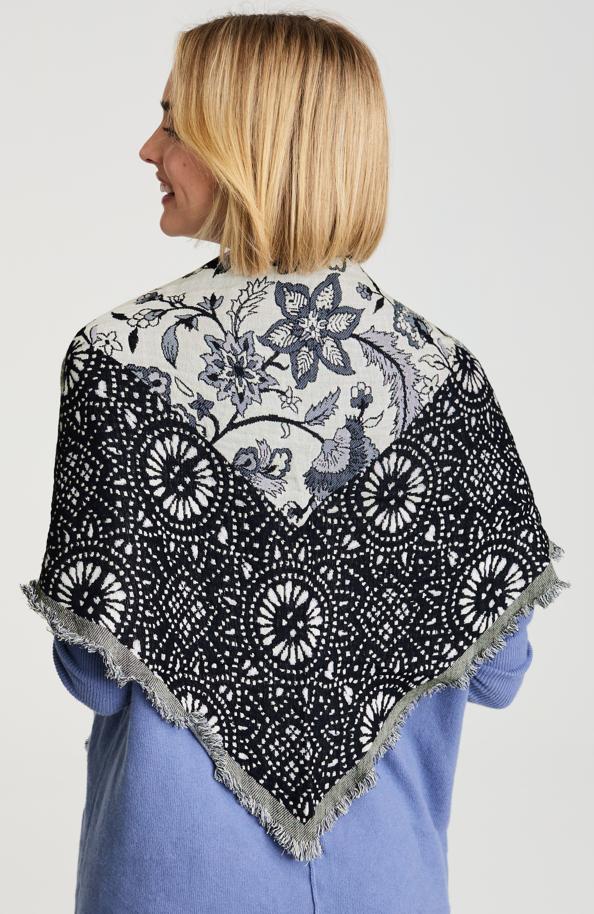 patchwork jacquard scarf