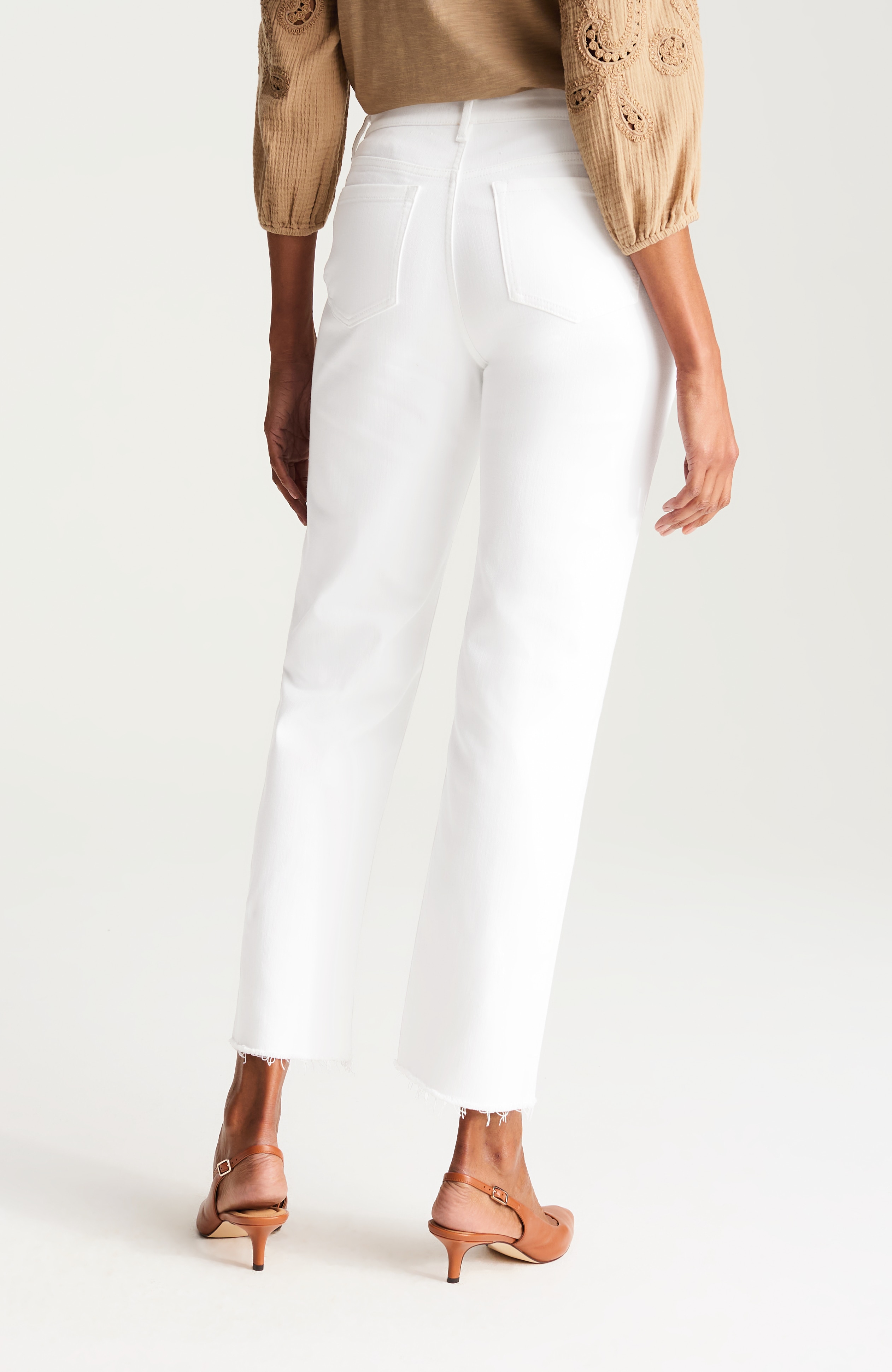 mid-rise straight-leg ankle jeans