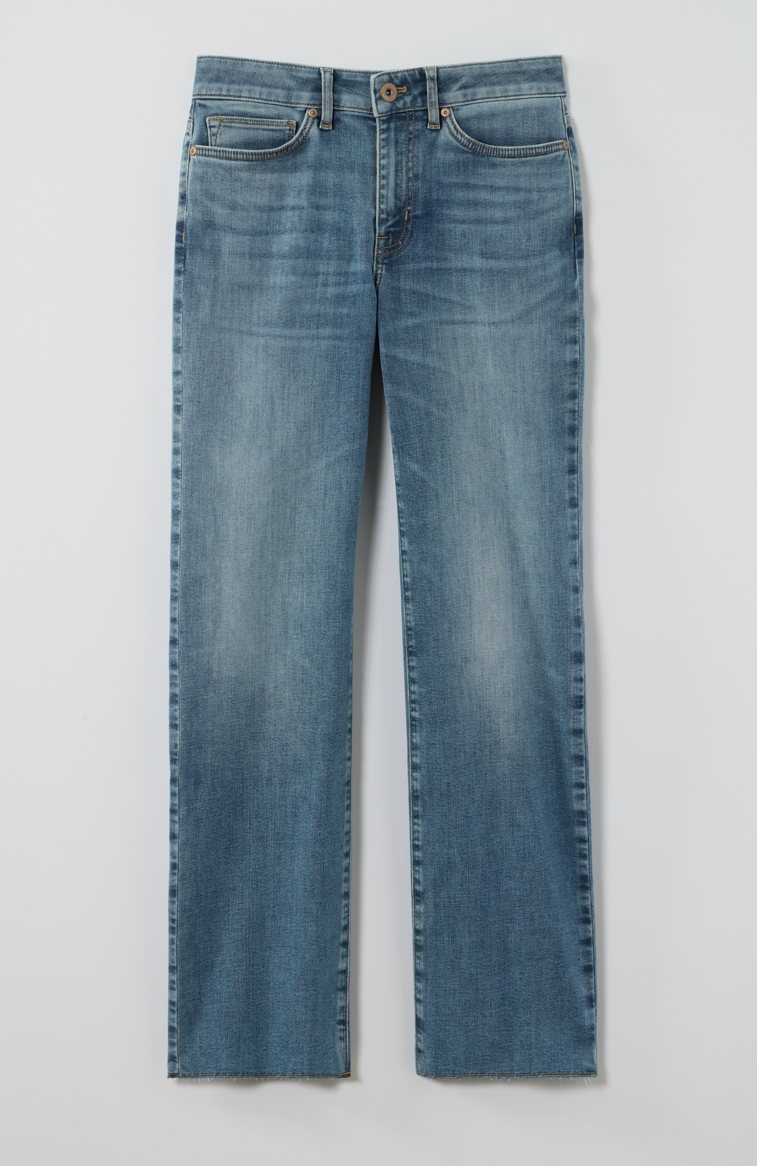 mid-rise straight-leg ankle jeans