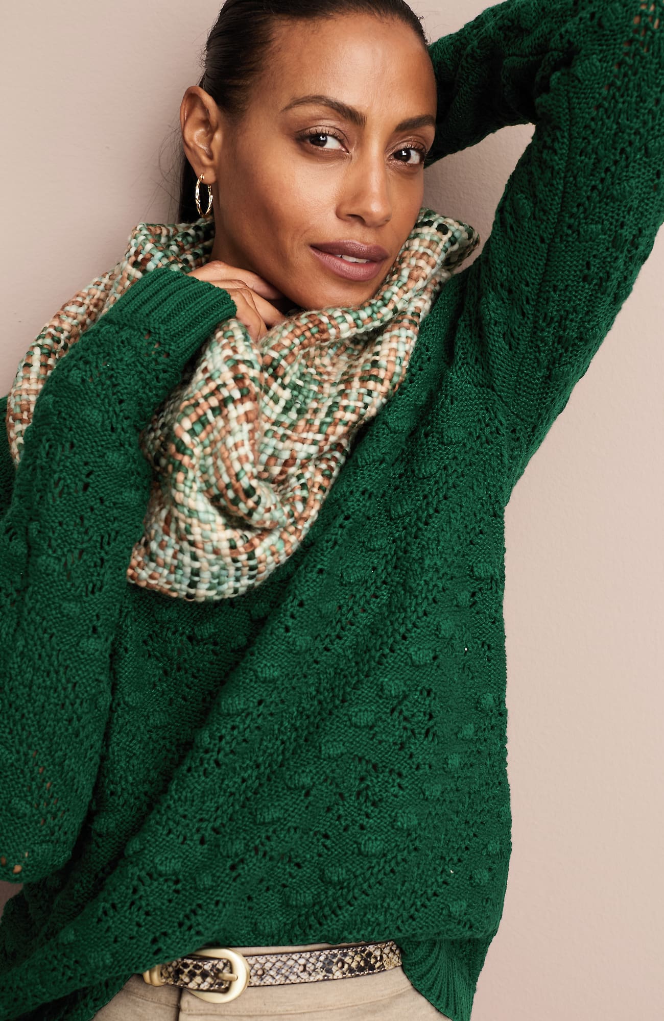 Jjill J.jill Popcorn-stitched Sweater In Green
