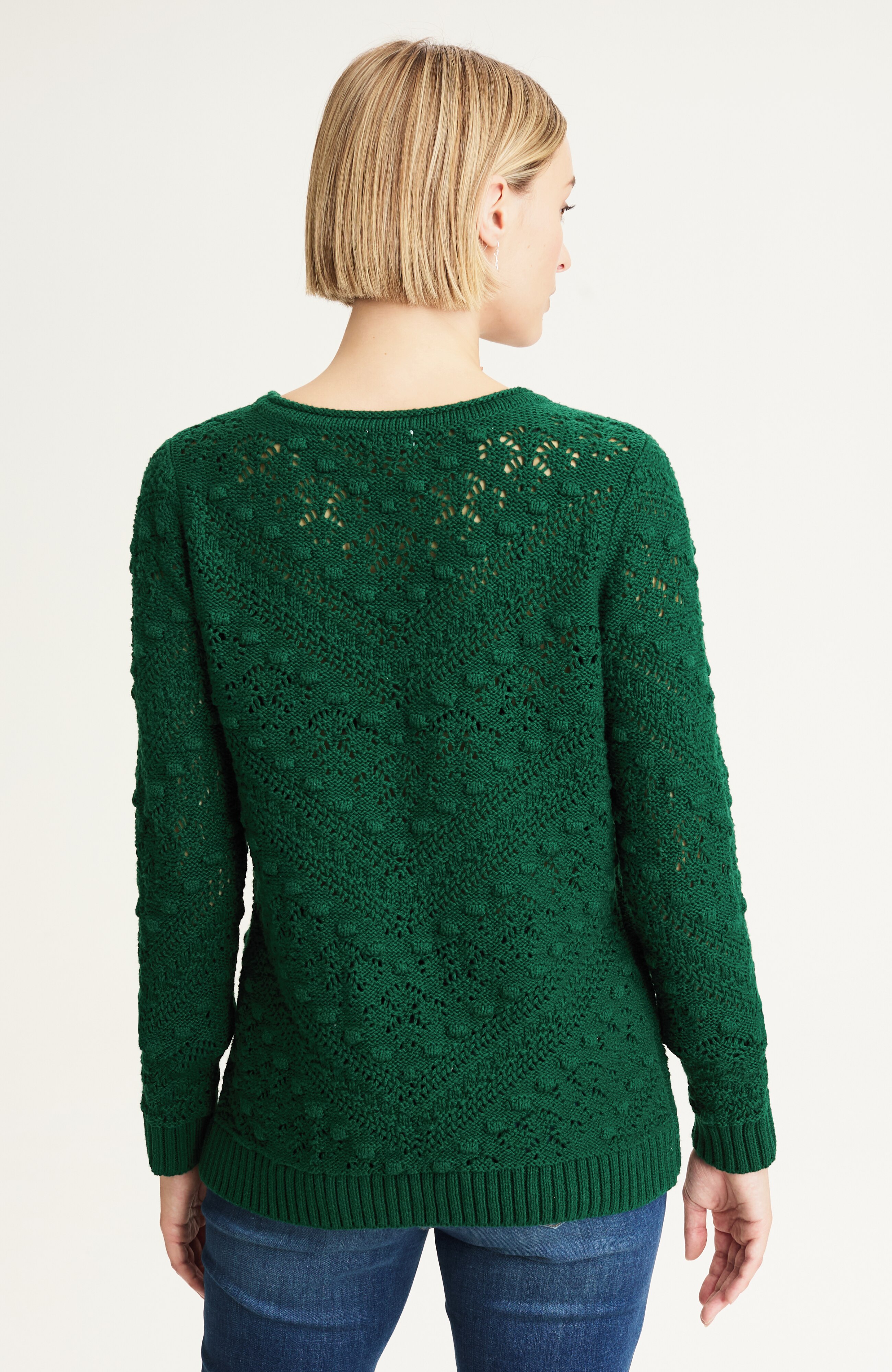 popcorn-stitched sweater