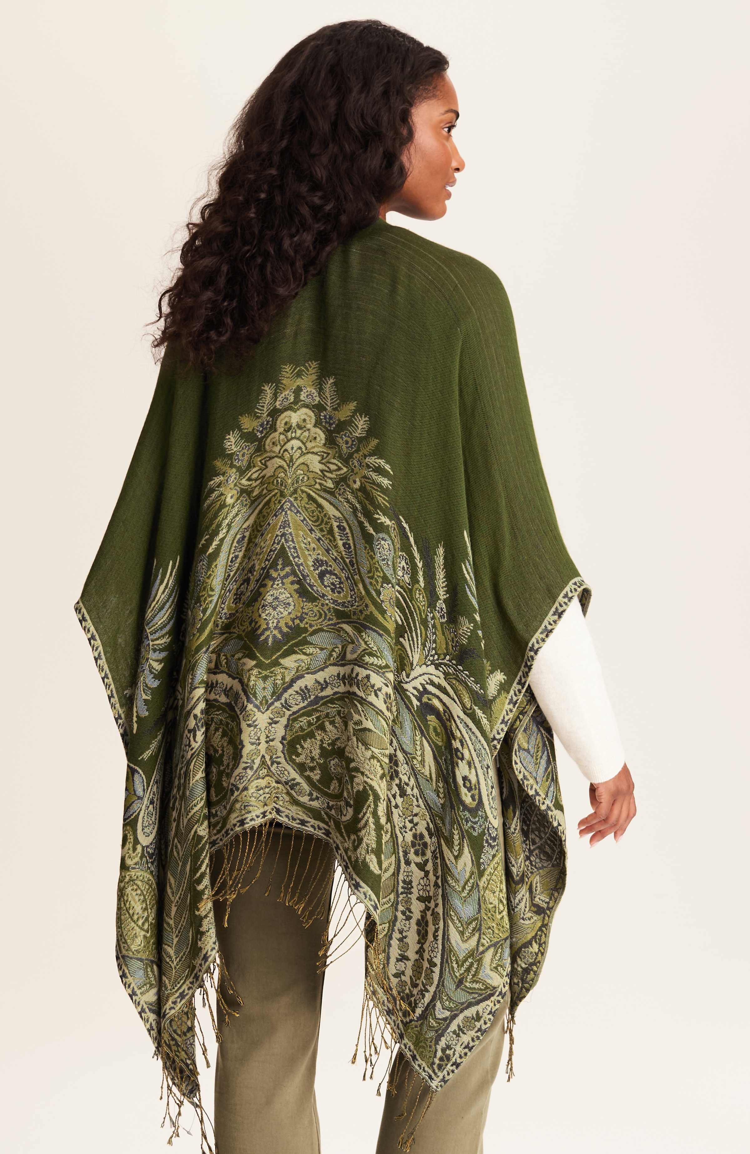 placed paisley ruana