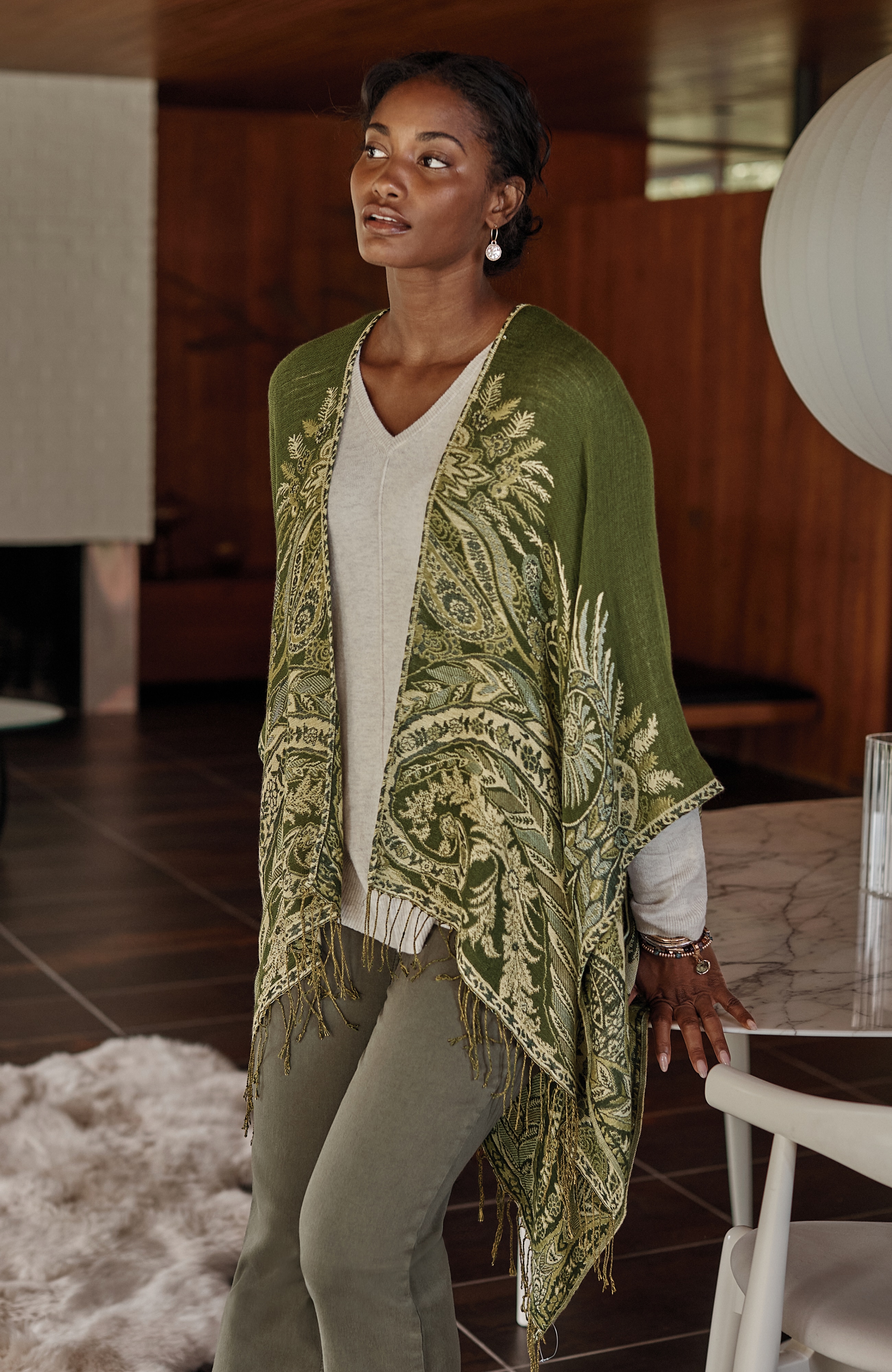 placed paisley ruana