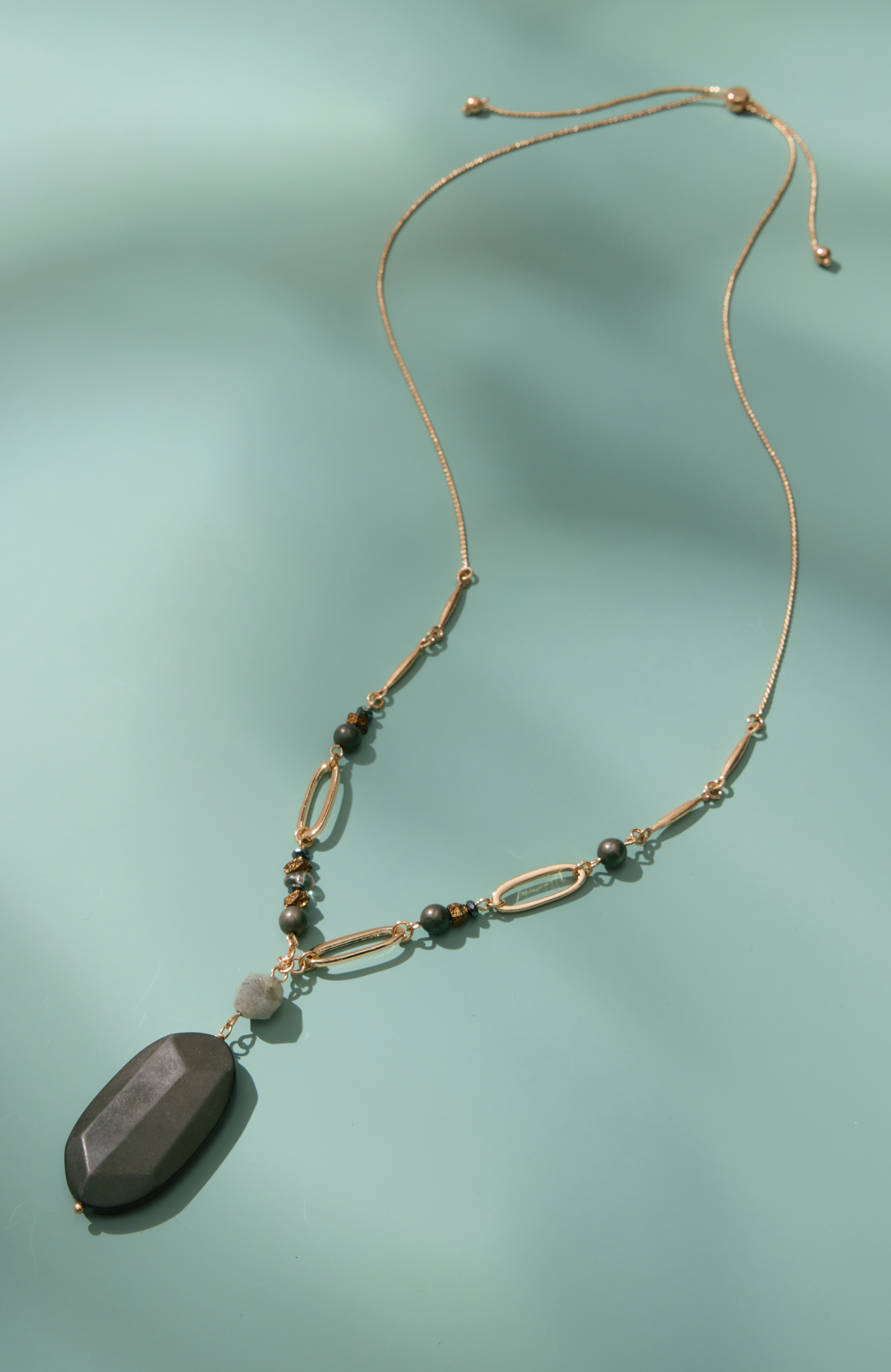 glistening pyrite pendant necklace