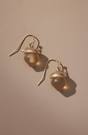 Image for Frosted Glass Acorn Earrings
