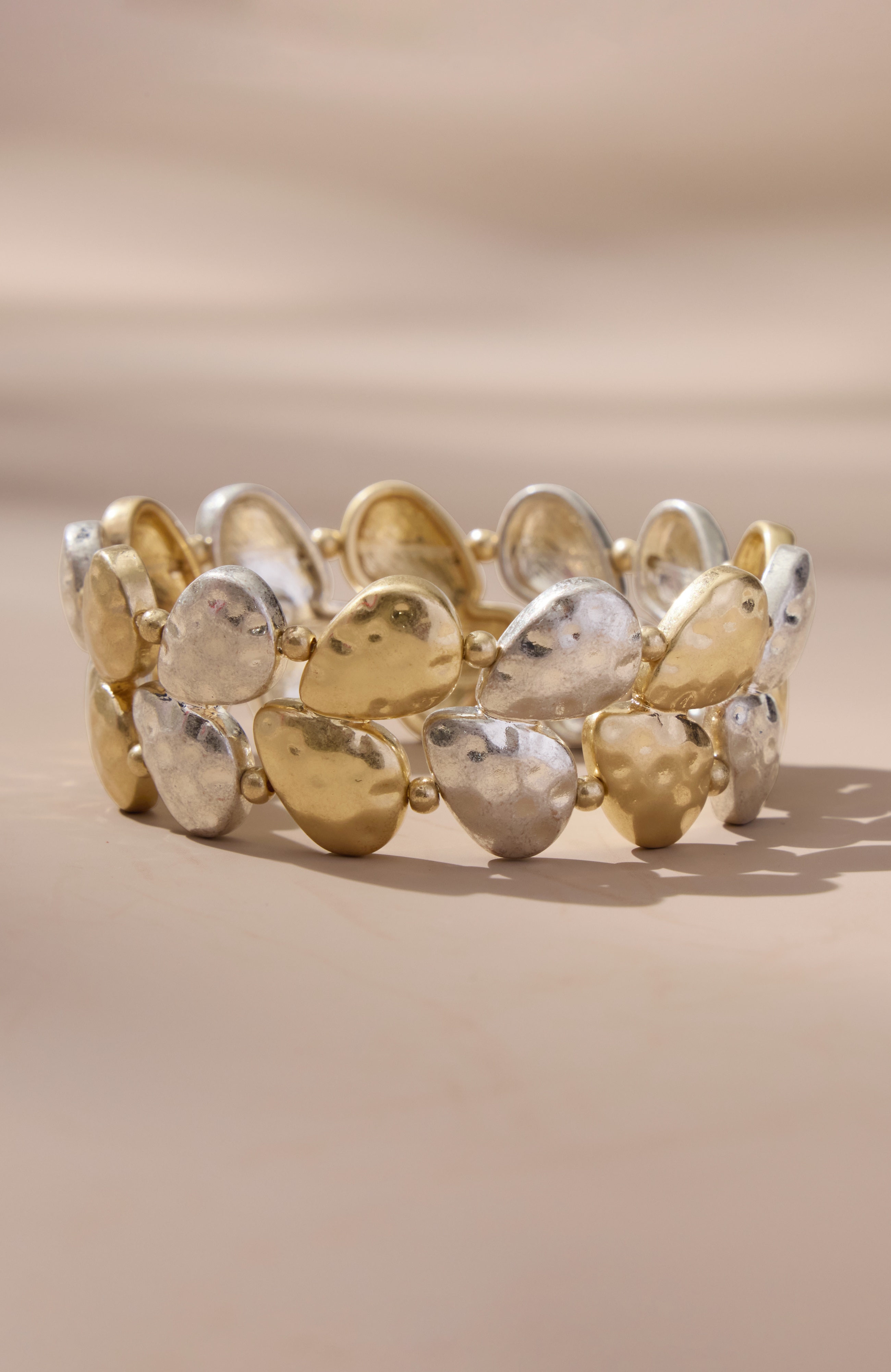 multi-metal stretch bracelet