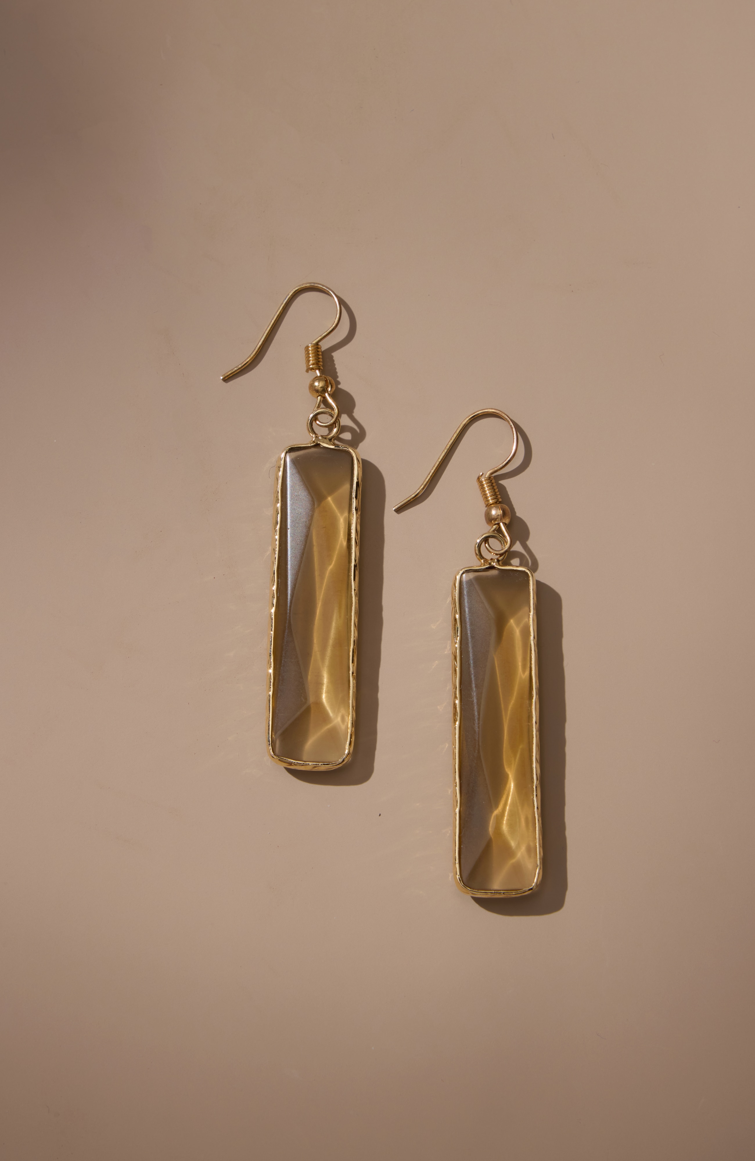 elongated glass earrings