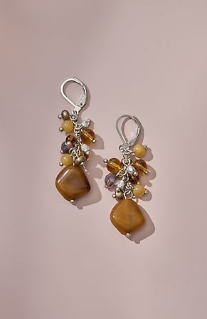 Image for Mixed-Beads Cluster Earrings