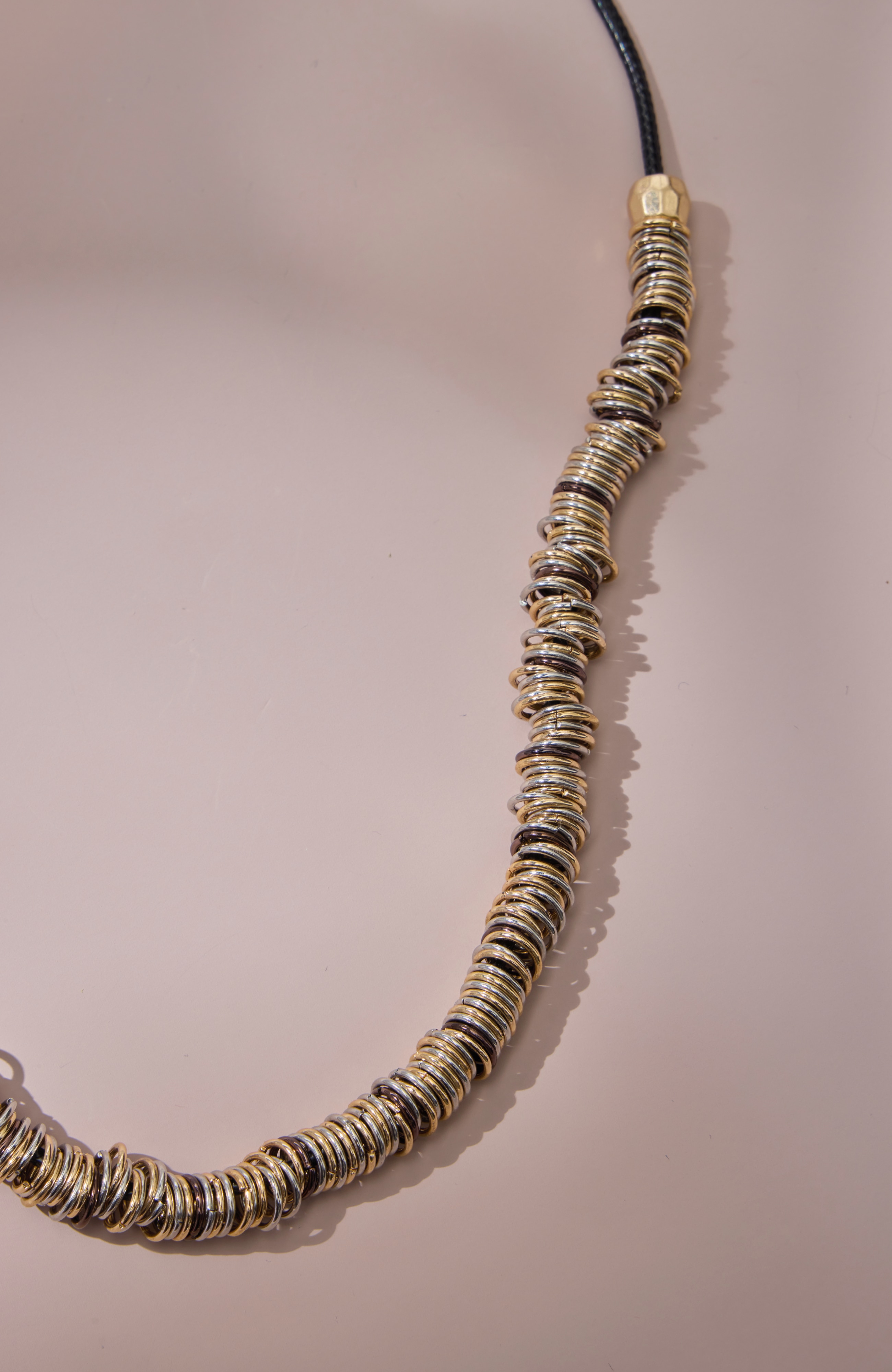 multi-metal adjustable necklace