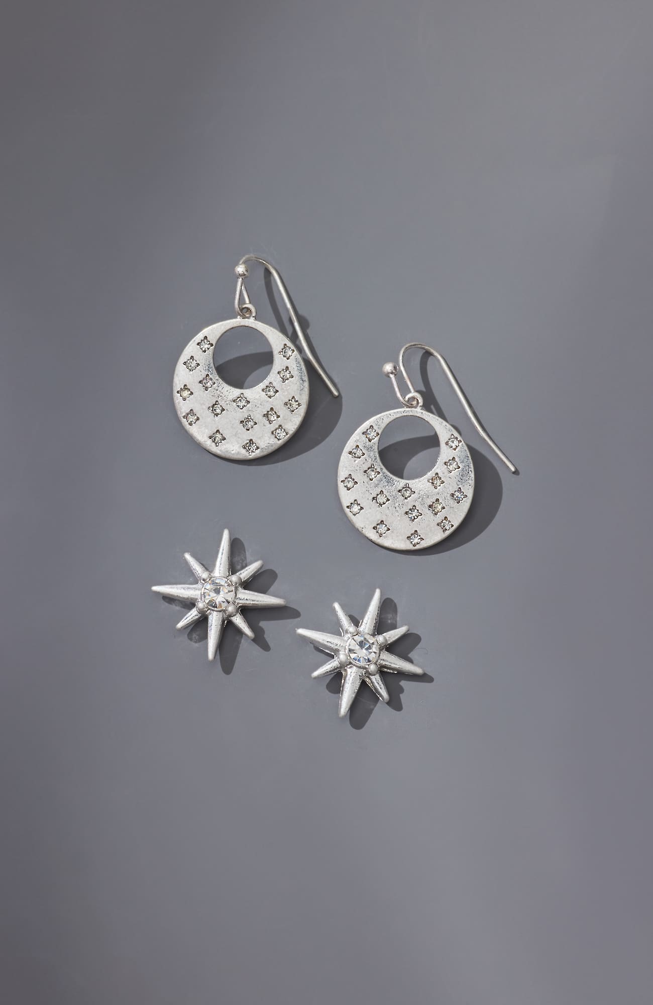 Jjill J.jill Twinkling Silvertone Earring Set In Silver