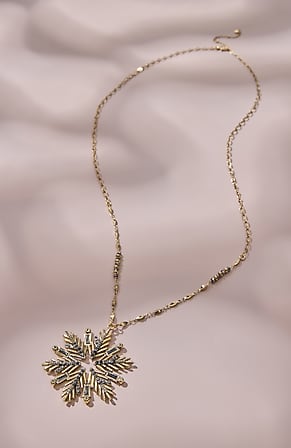 Image for Goldtone Snowflake Pendant Necklace