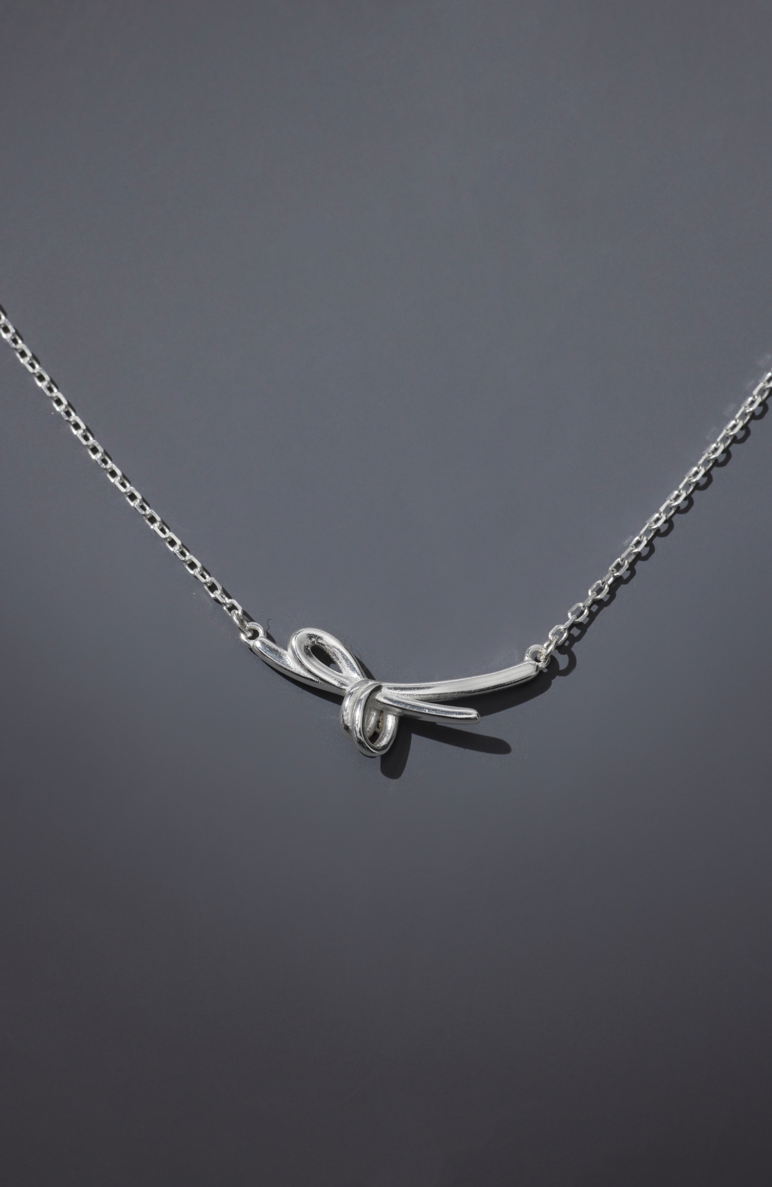 sterling silver bow necklace