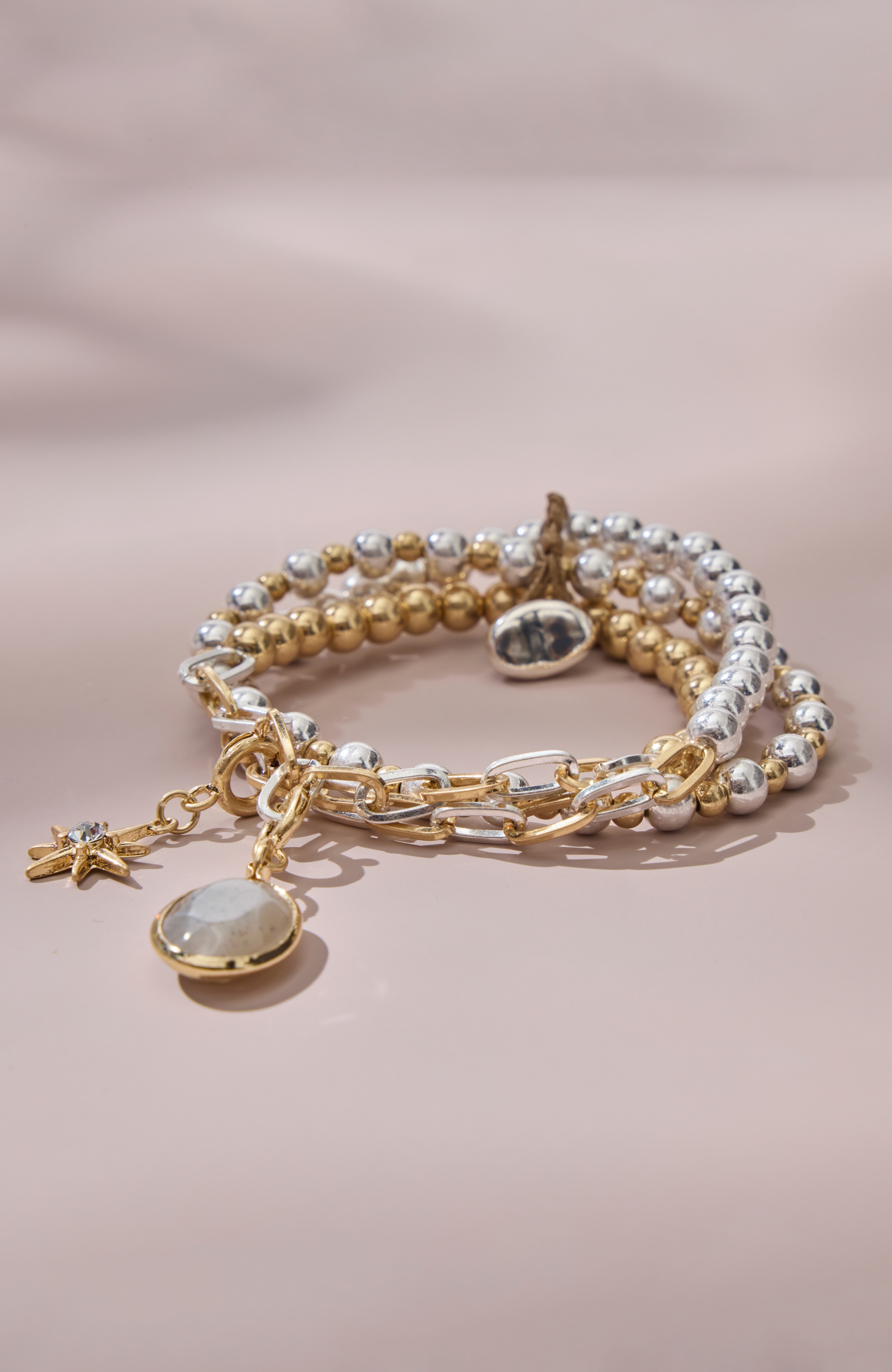 mixed-metals charm bracelet