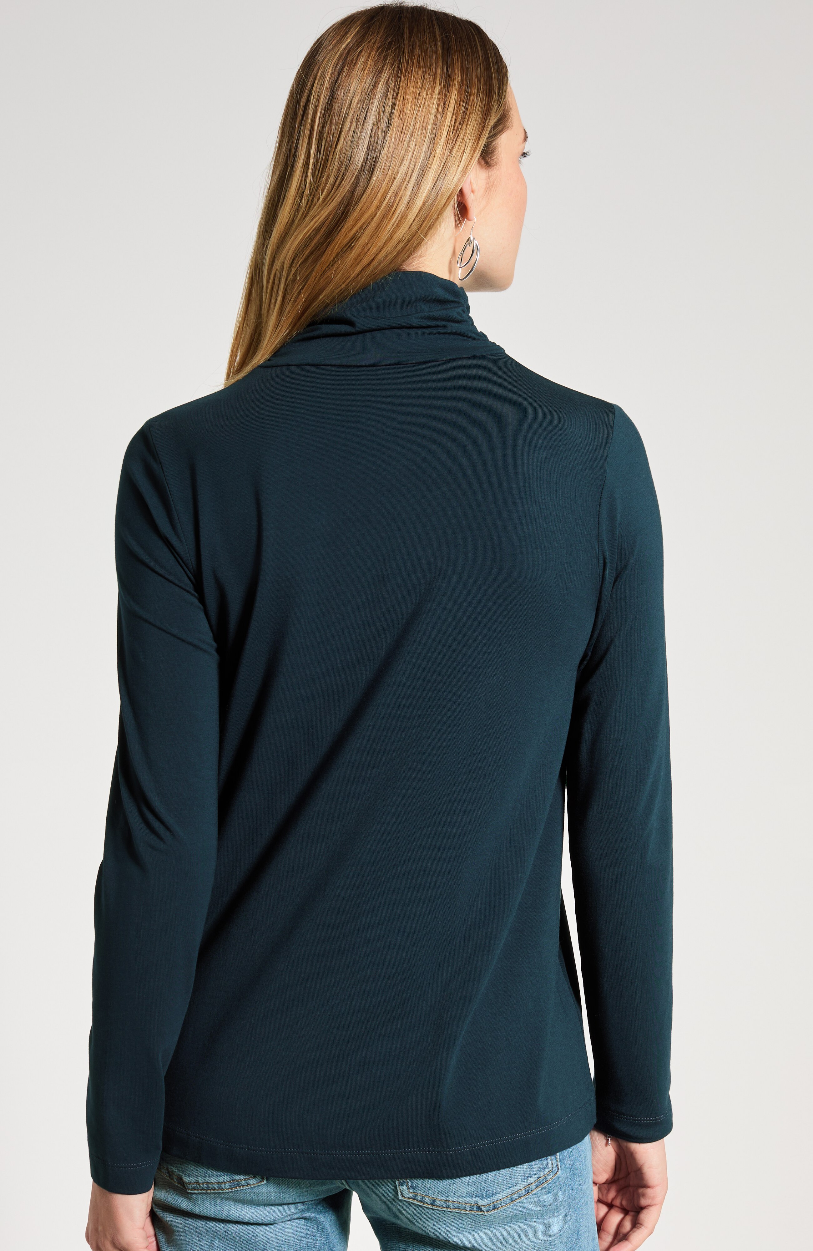Luxe Supima Shirred Turtleneck