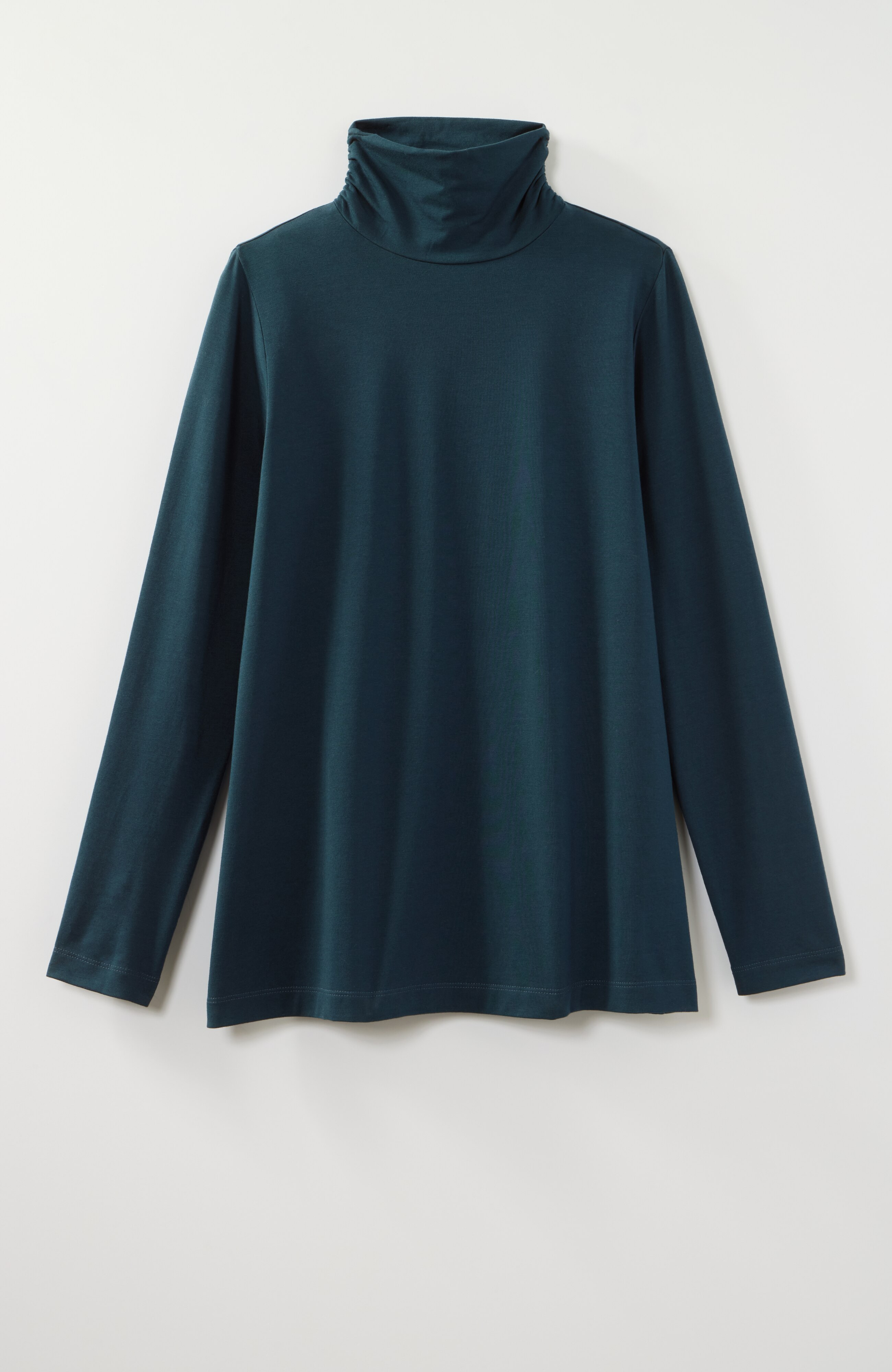 Luxe Supima Shirred Turtleneck
