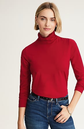 Image for Luxe Supima® Shirred Turtleneck
