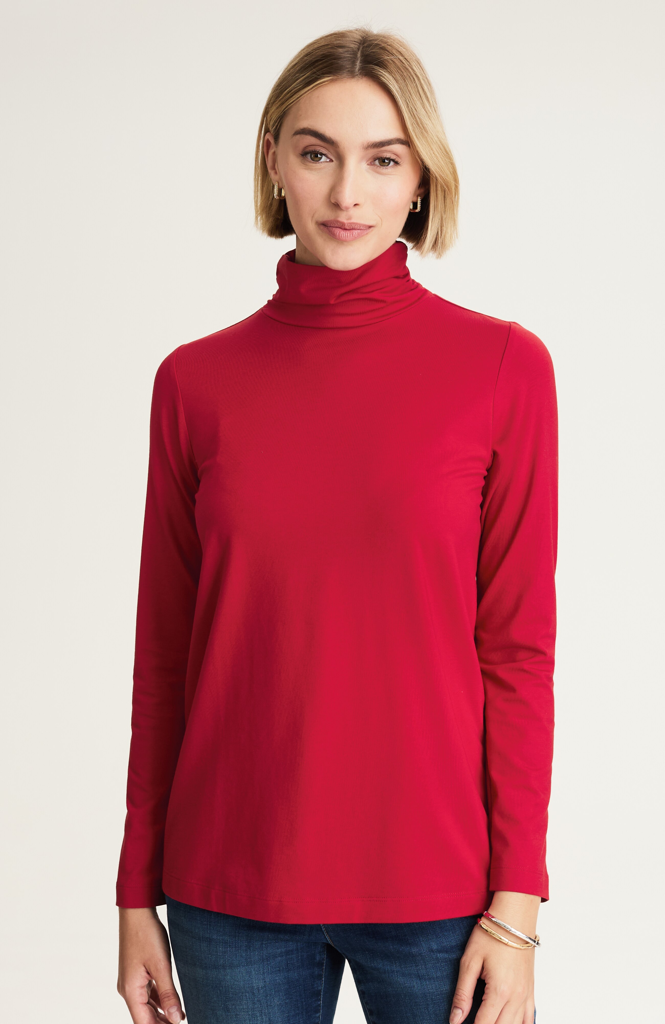 LUXE SUPIMA SHIRRED TURTLENECK | JJill