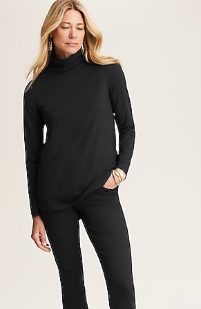 Image for Luxe Supima® Shirred Turtleneck