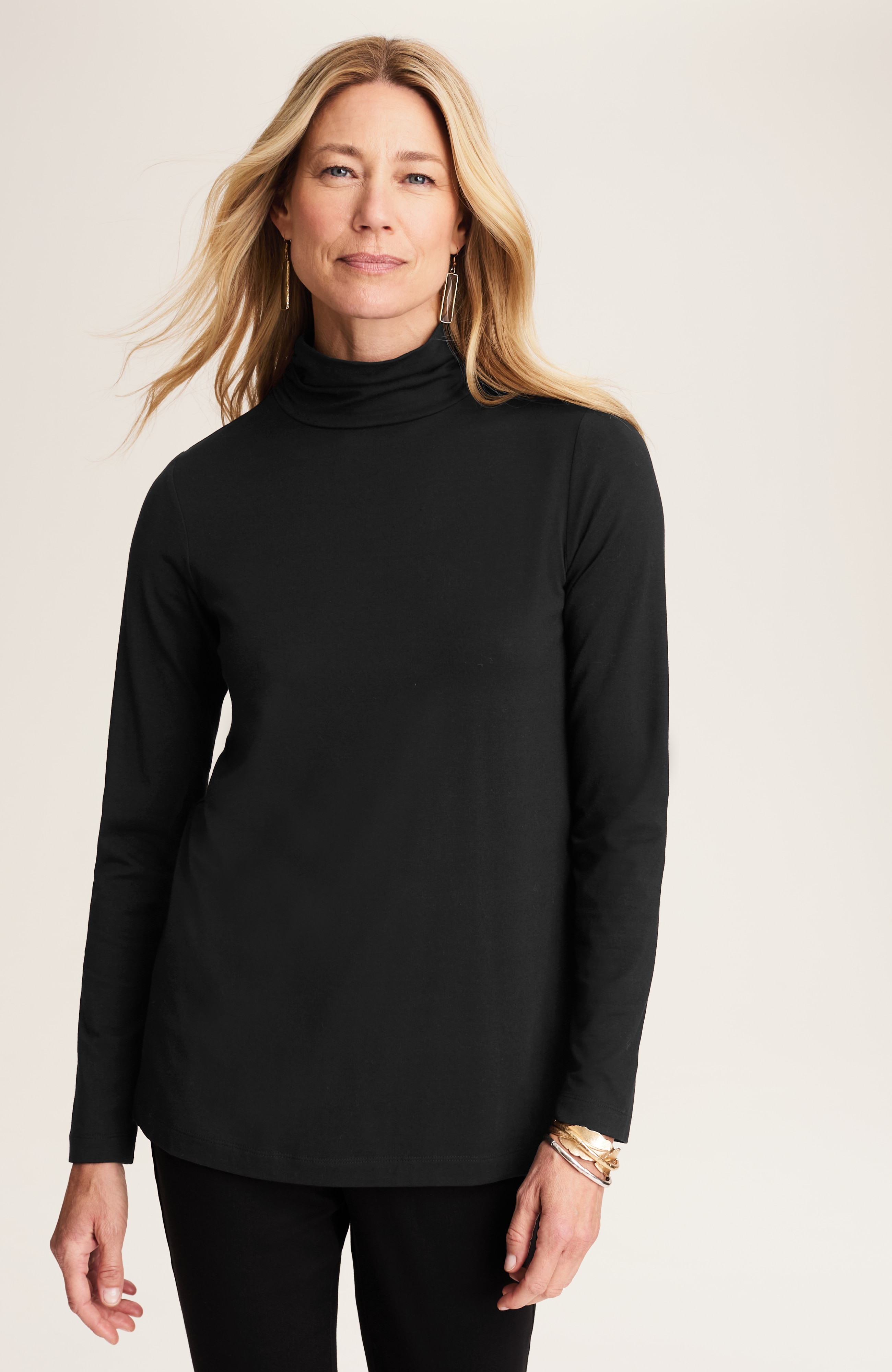 LUXE SUPIMA SHIRRED TURTLENECK | JJill