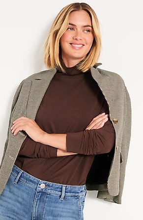 Image for Luxe Supima Shirred Turtleneck