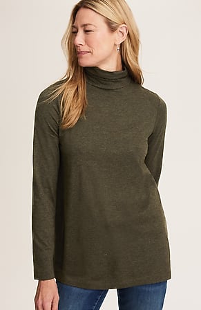 Image for Luxe Supima® Shirred Turtleneck