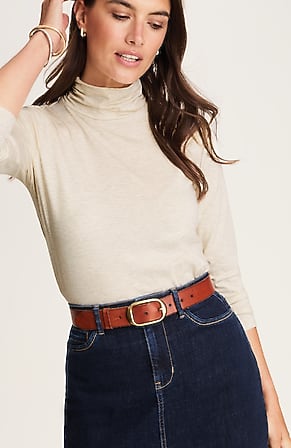 Image for Luxe Supima® Shirred Turtleneck