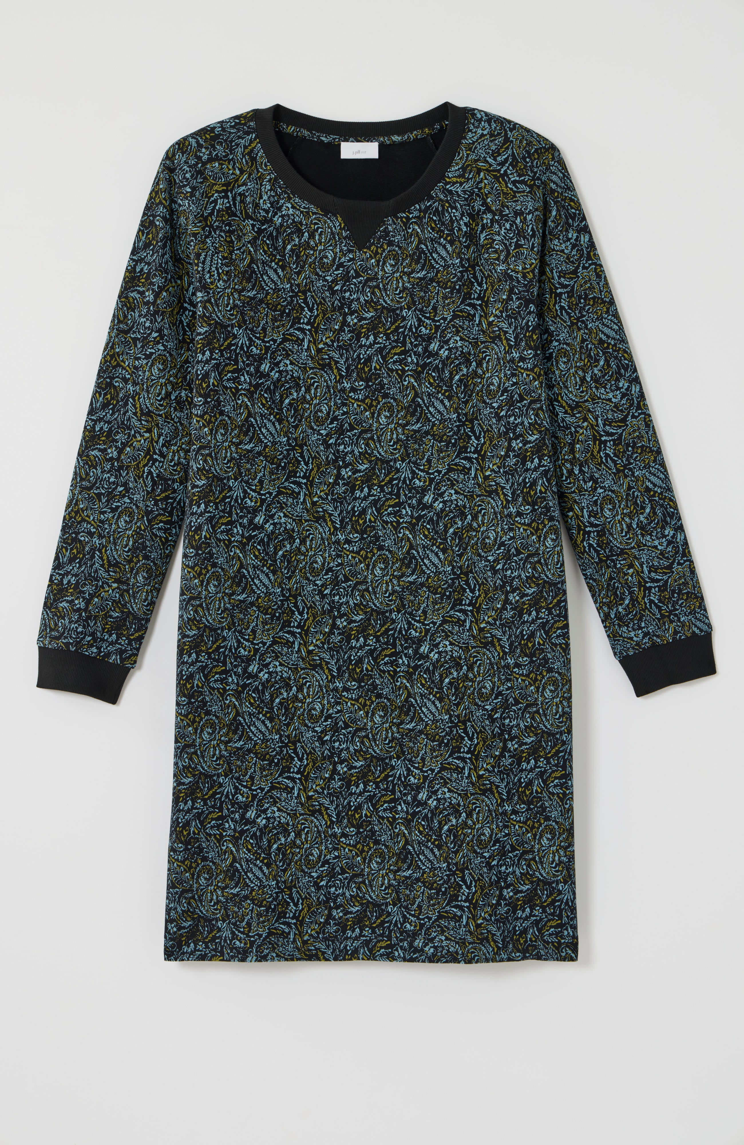 fit french terry printed dress