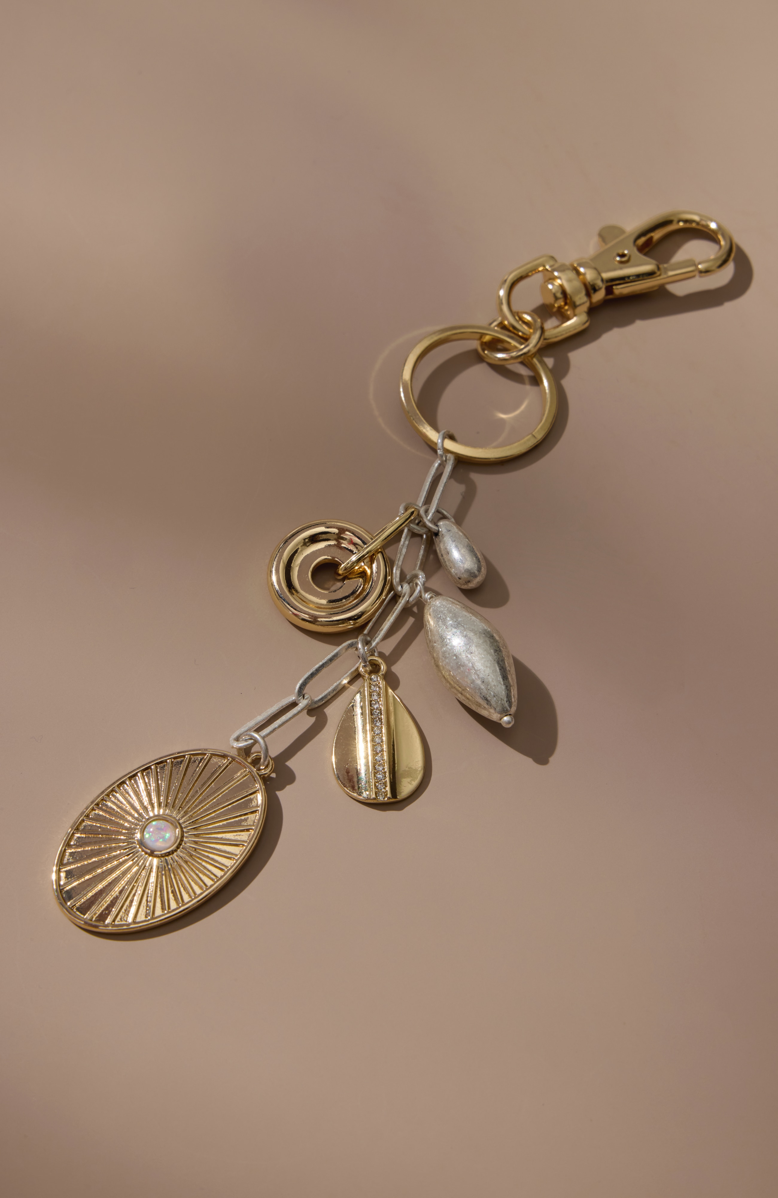 mixed-metals bag charm