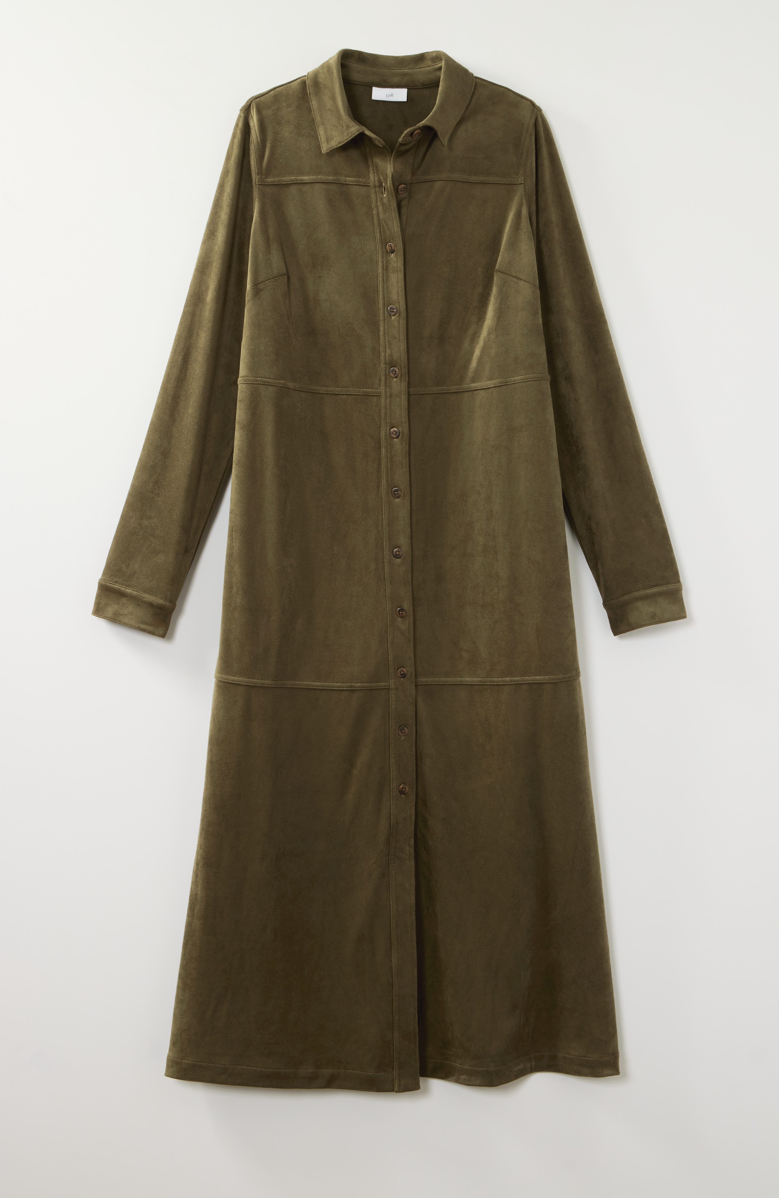 Faux-Suede Shirtdress