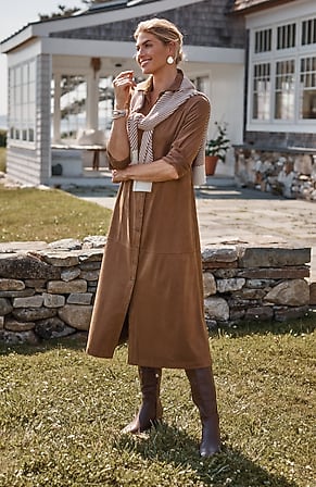 Image for Faux-Suede Shirtdress