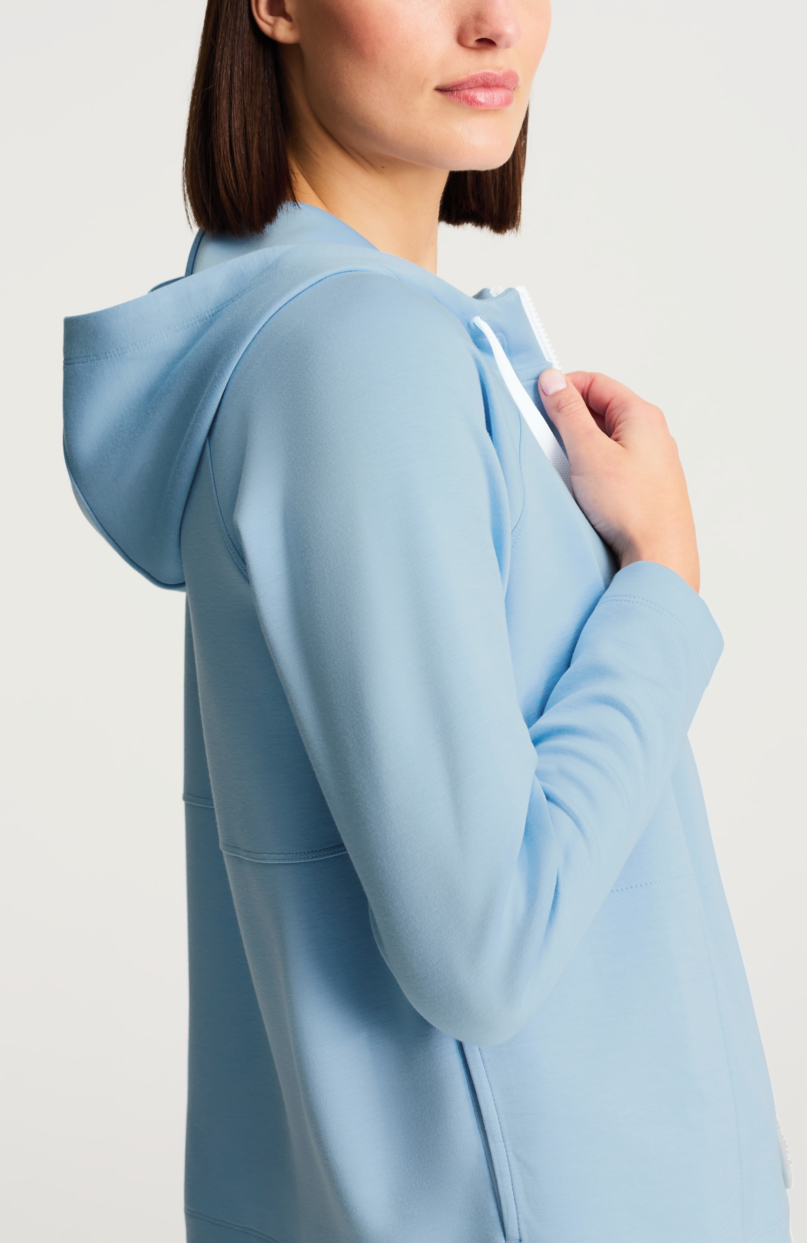 fit elevation knit zip-up hoodie