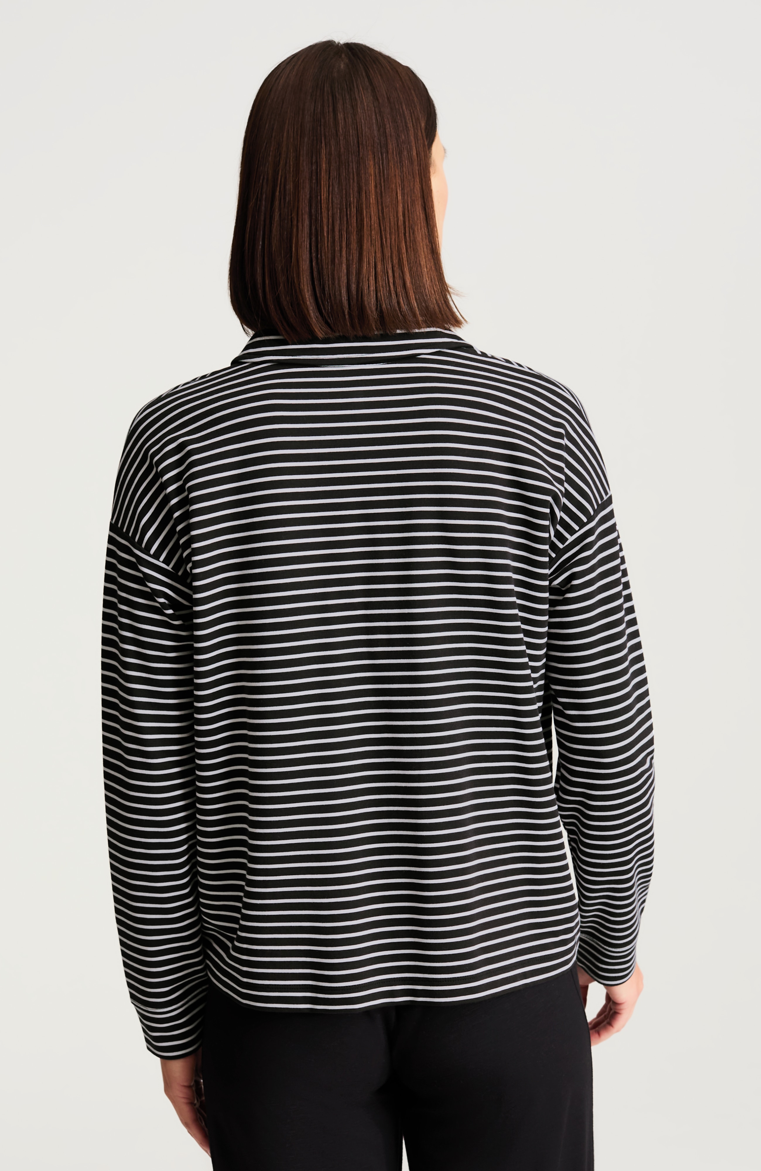 fit long-sleeve polo sweatshirt