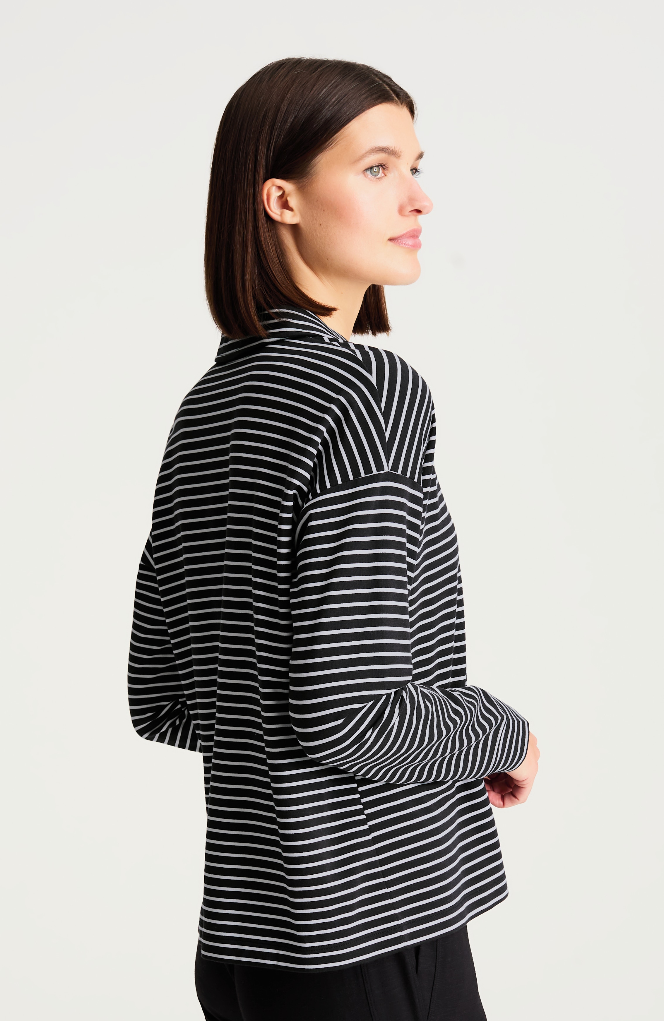 fit long-sleeve polo sweatshirt