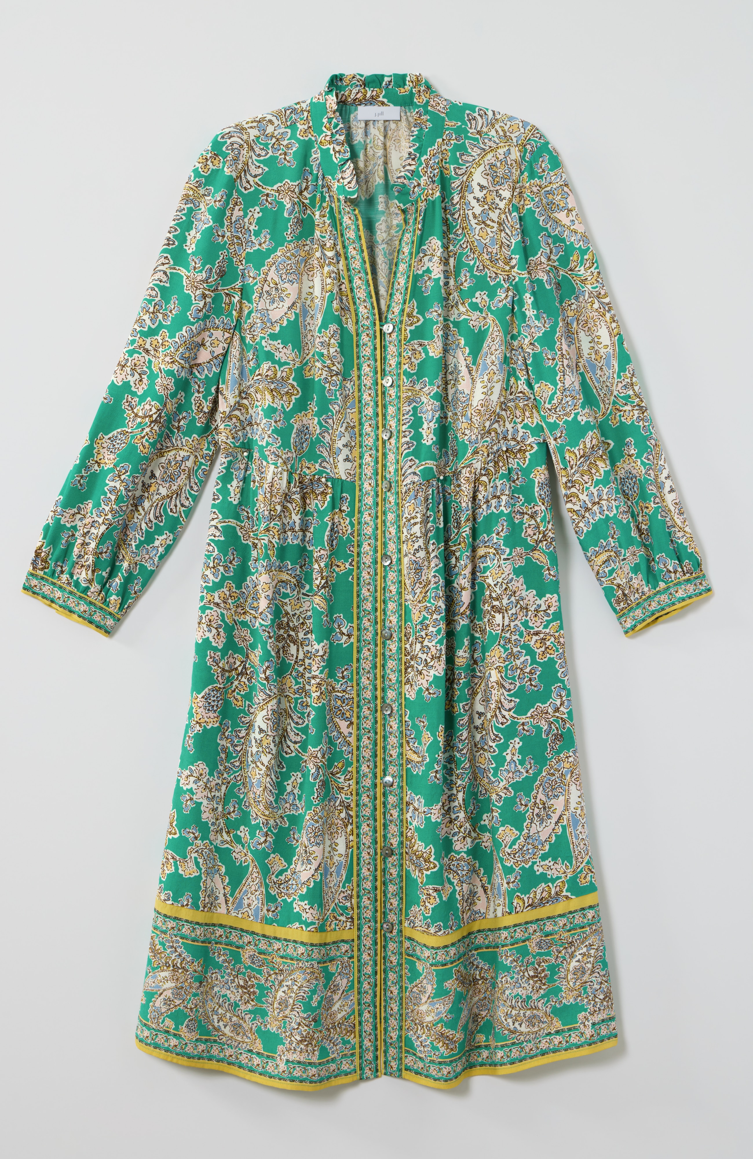 border-printed a-line dress