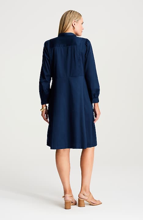 Women's Plus Size Button-Front Shirtdress (Blue) (Size: 2X) | J.Jill Women's Plus Size Button-Front Shirtdress (Blue) (Size: 2X) | J.Jill