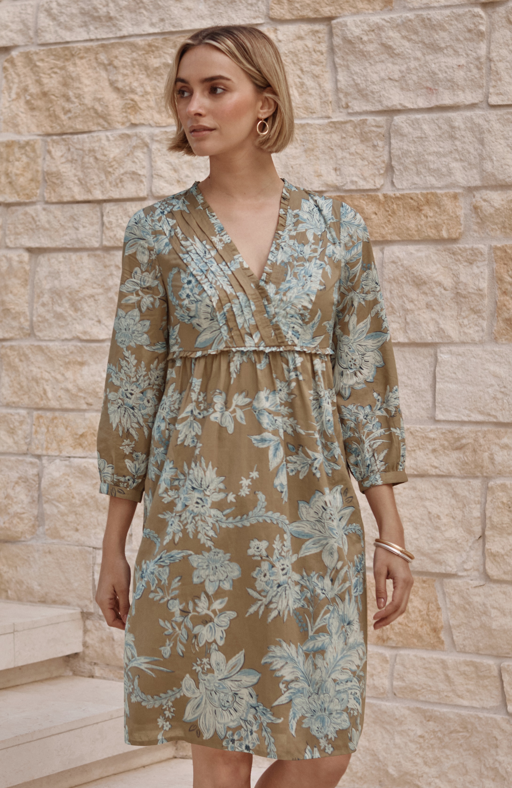 cotton voile ruffled dress