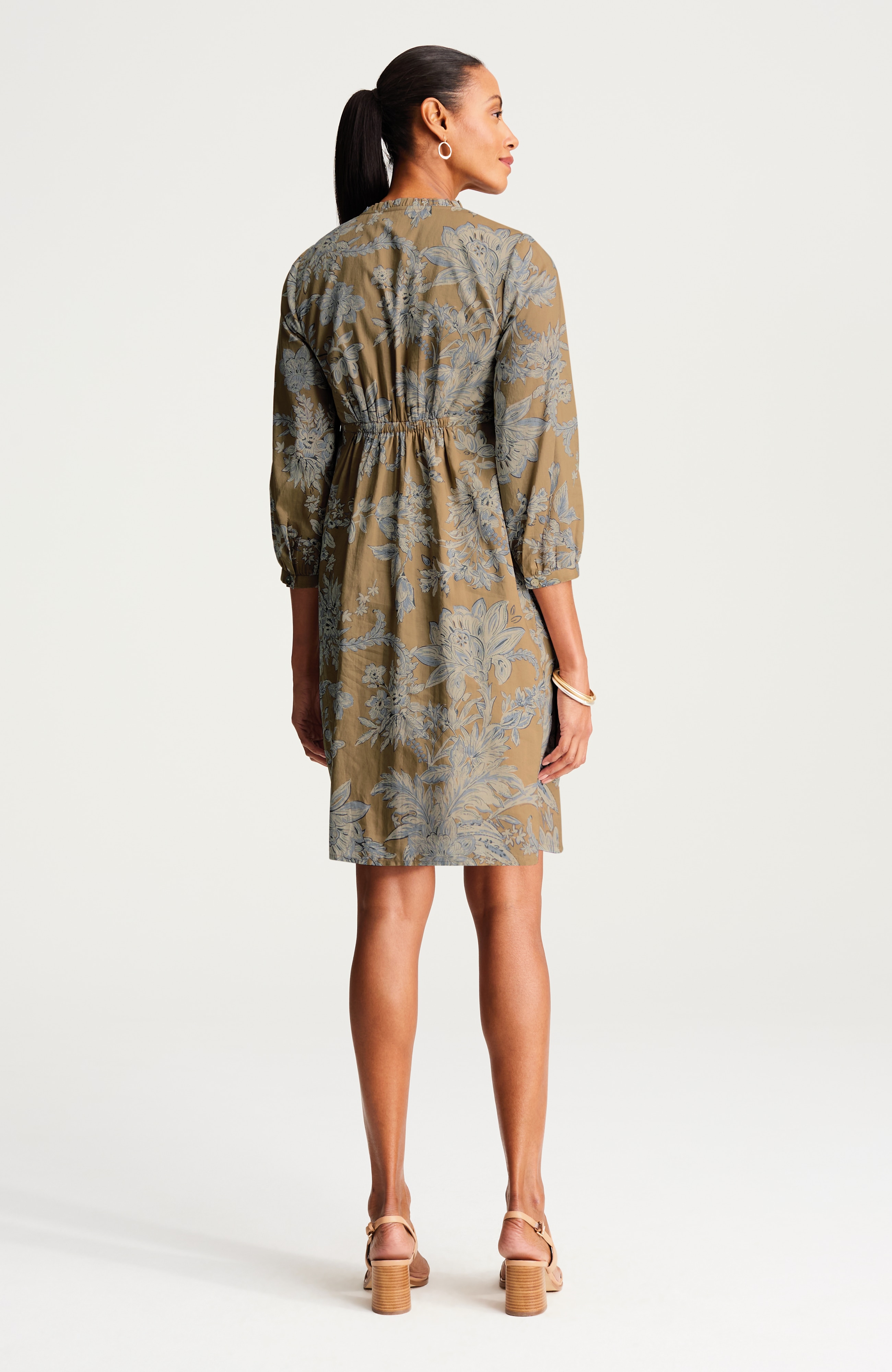 cotton voile ruffled dress